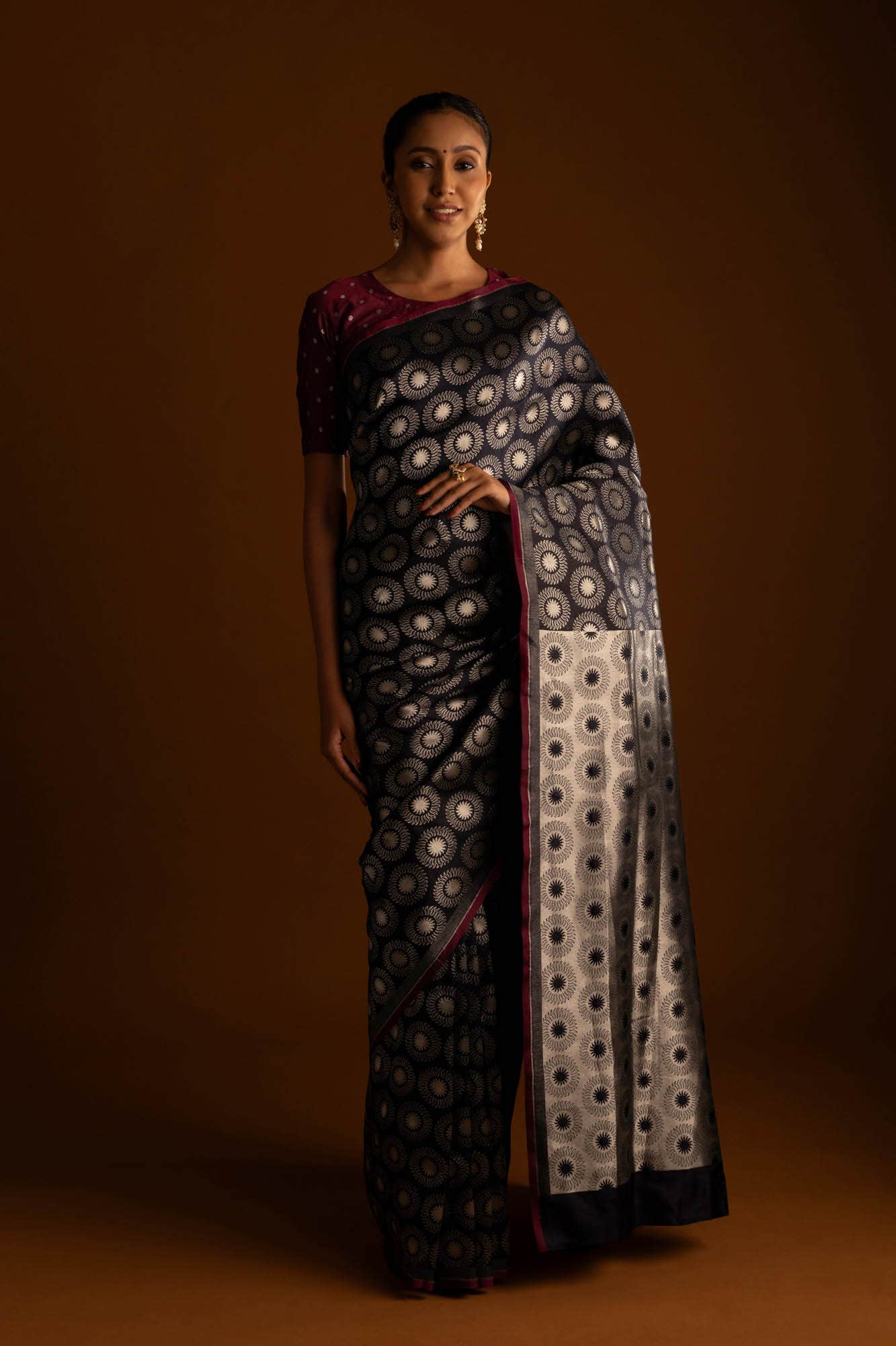 A New Day-Black Banarasi Silk Saree - Image 2