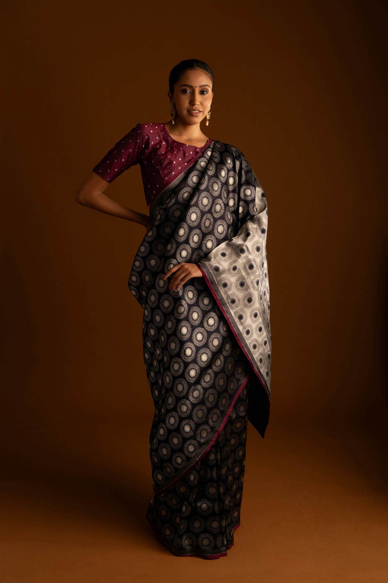 A New Day-Black Banarasi Silk Saree - Image 3