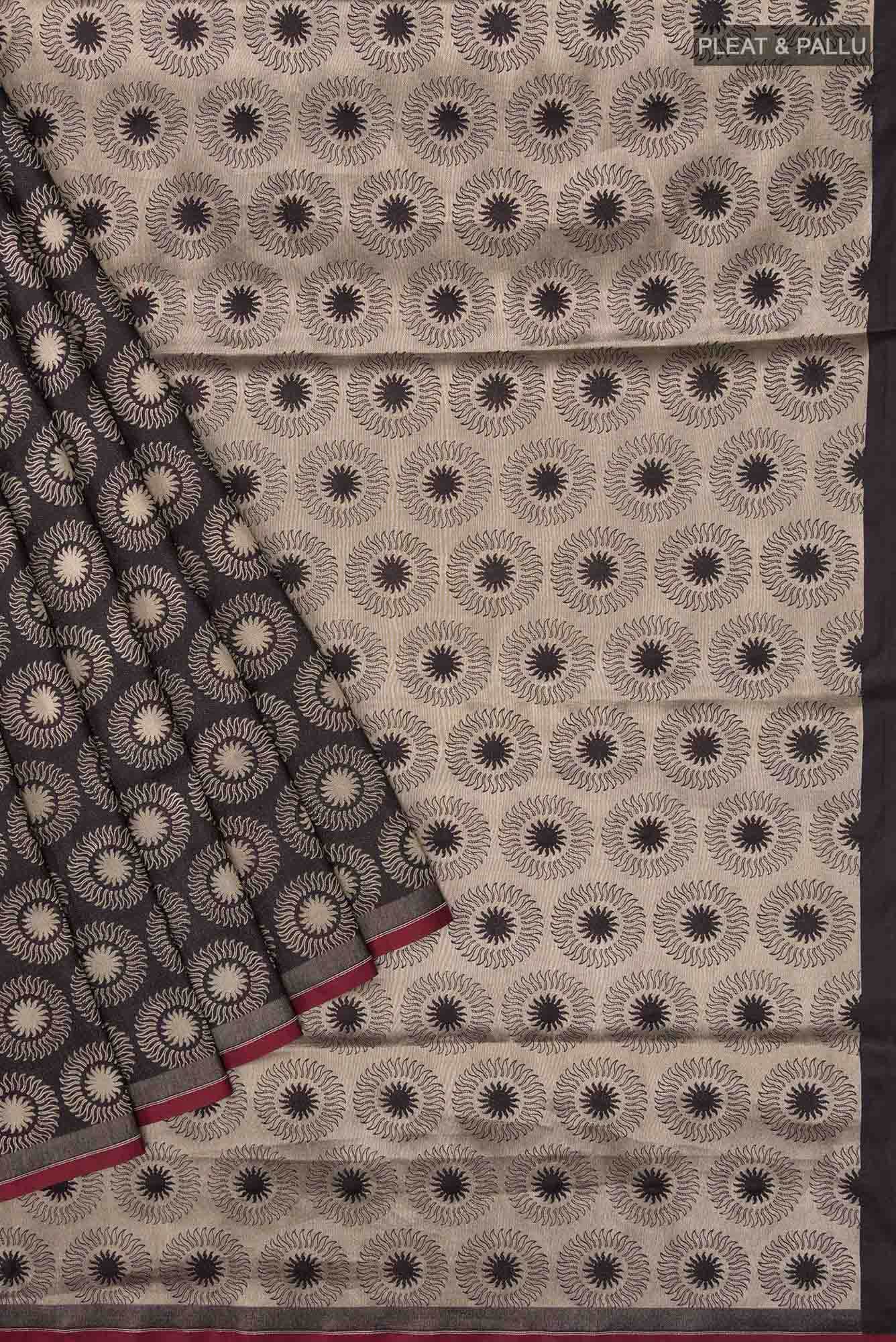 A New Day-Black Banarasi Silk Saree - Image 9