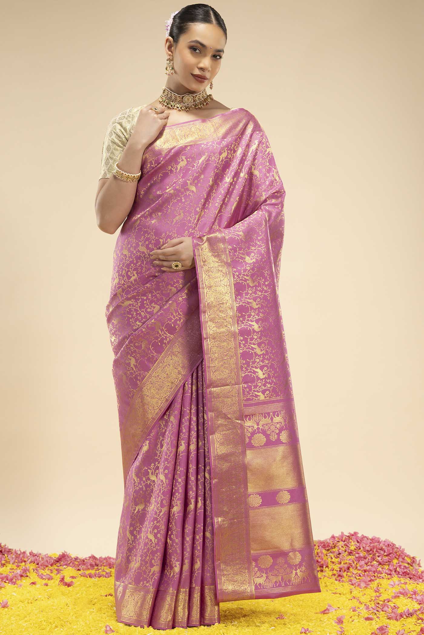 Aaditi-Pink Kanchipuram Silk Saree