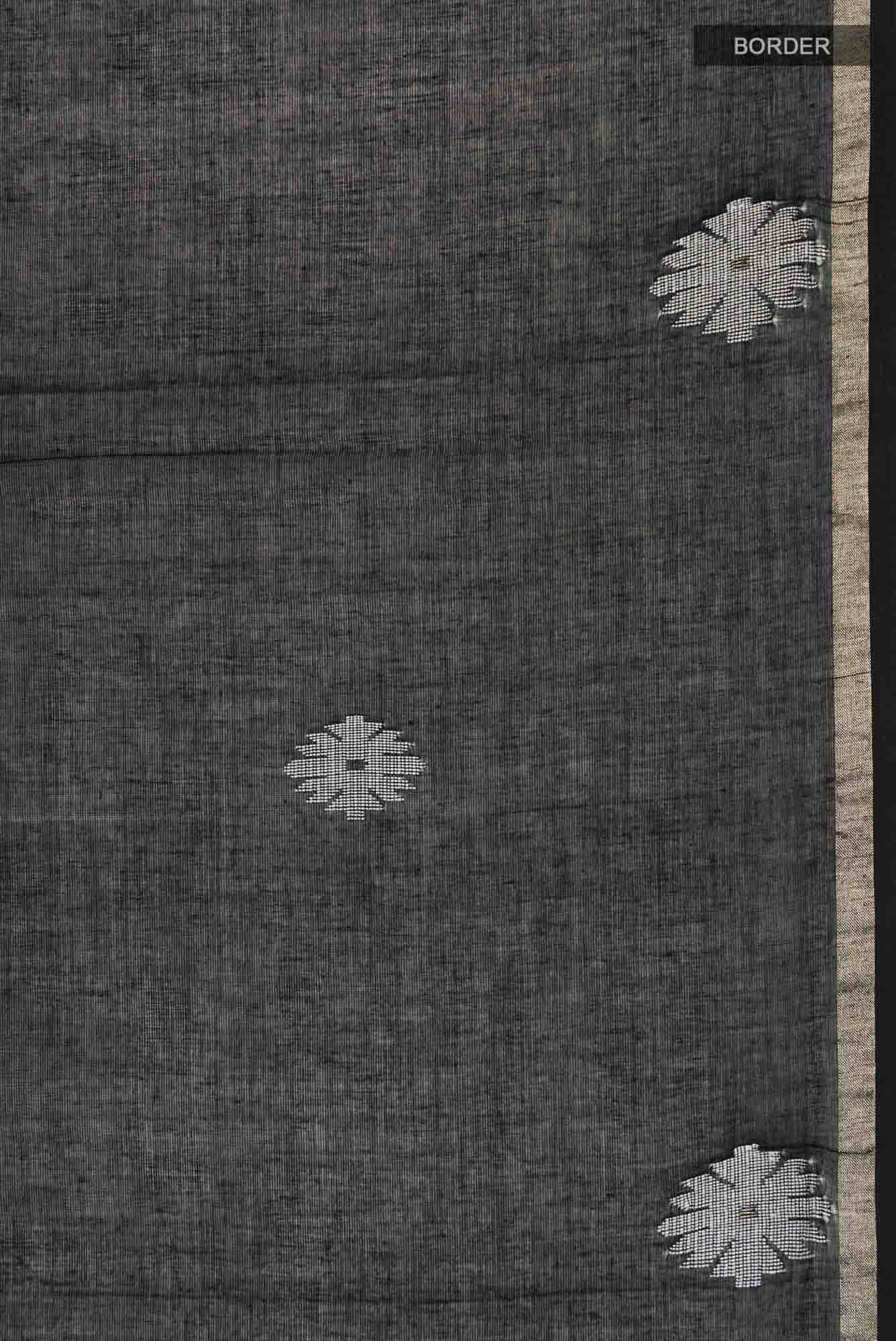 Aaheli-Black Bengal Cotton saree - Image 7