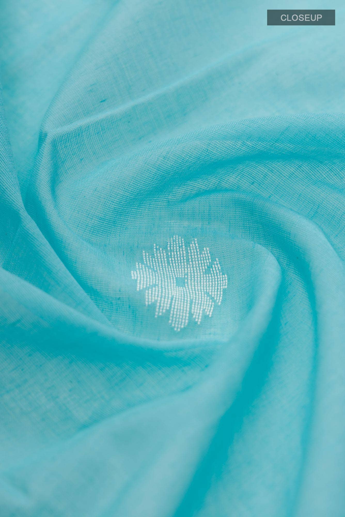 Aaheli-Light Blue Bengal Cotton Saree - Image 3