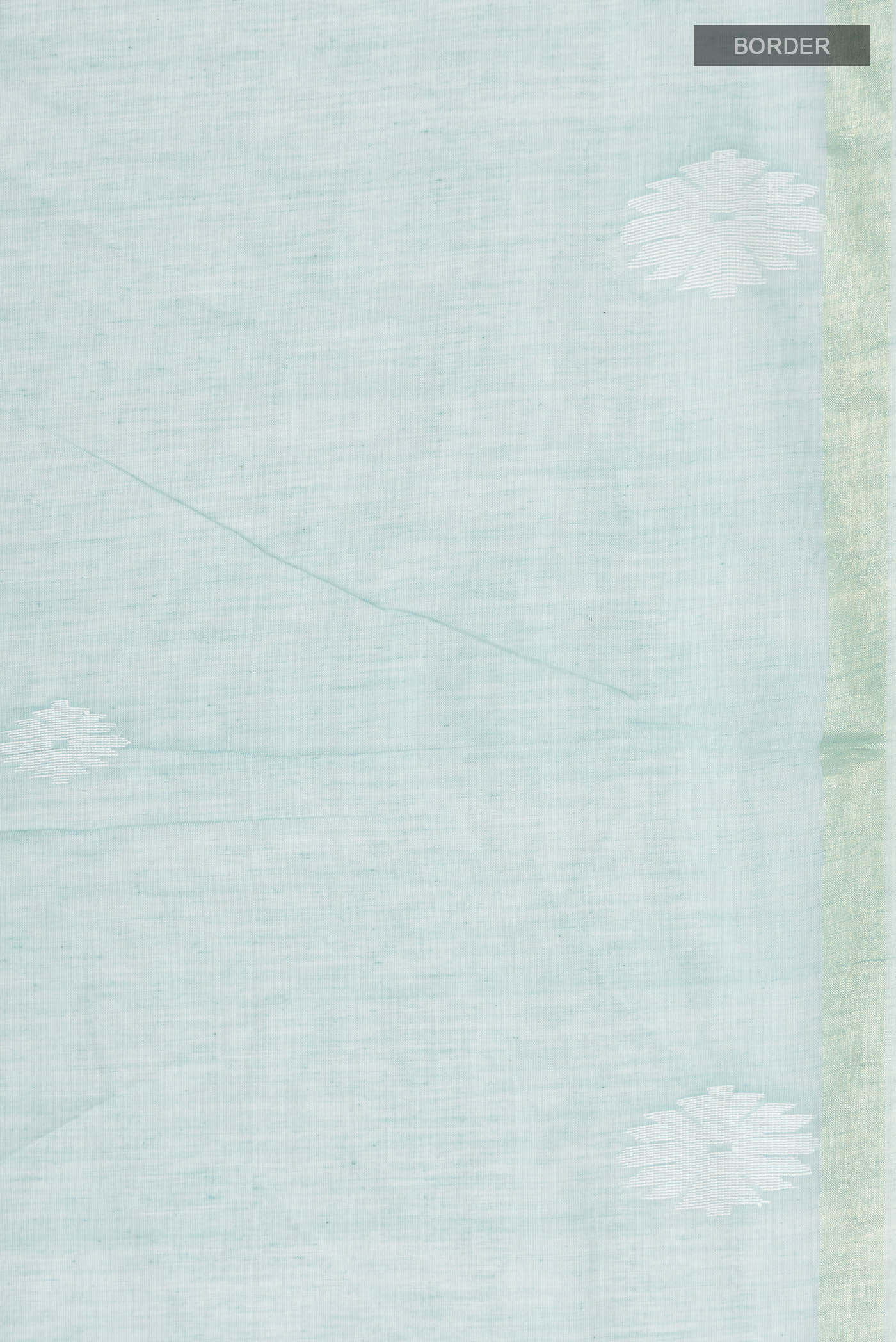 Aaheli-Sky Blue Bengal Cotton Saree - Image 3