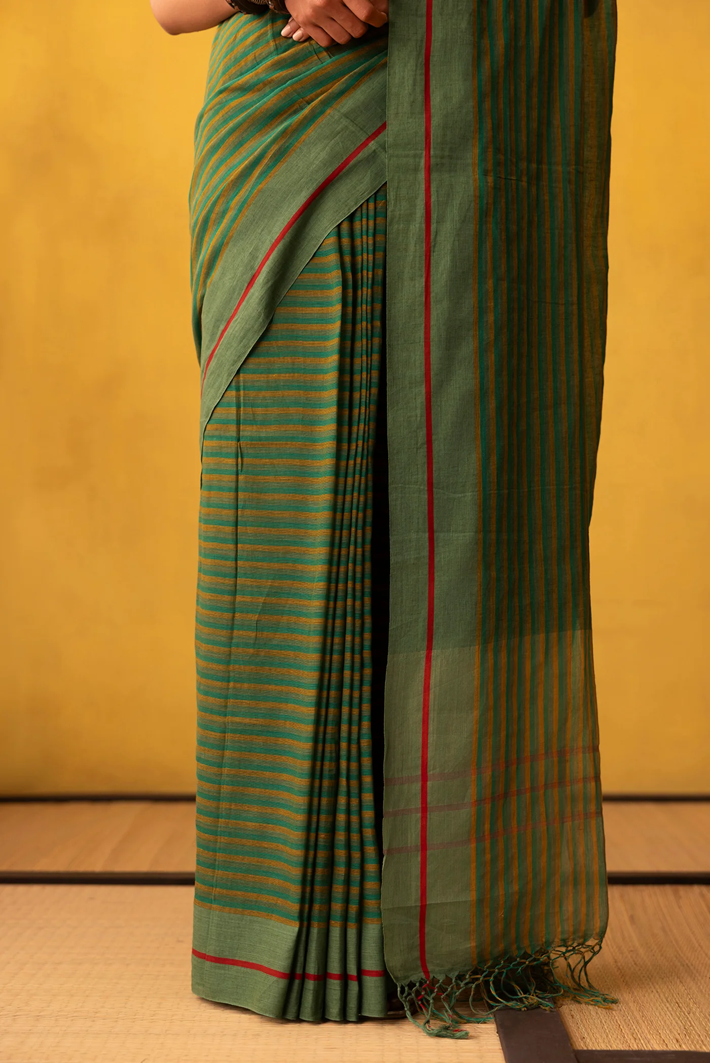 Aamras-Green Cotton Saree - Image 5