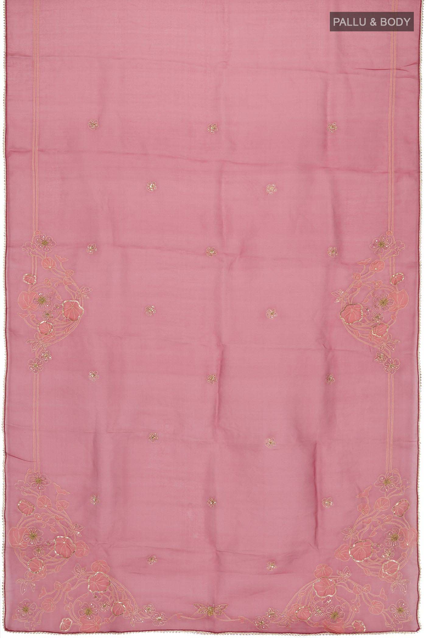Aboli-Maroon Organza Silk Saree - Image 5