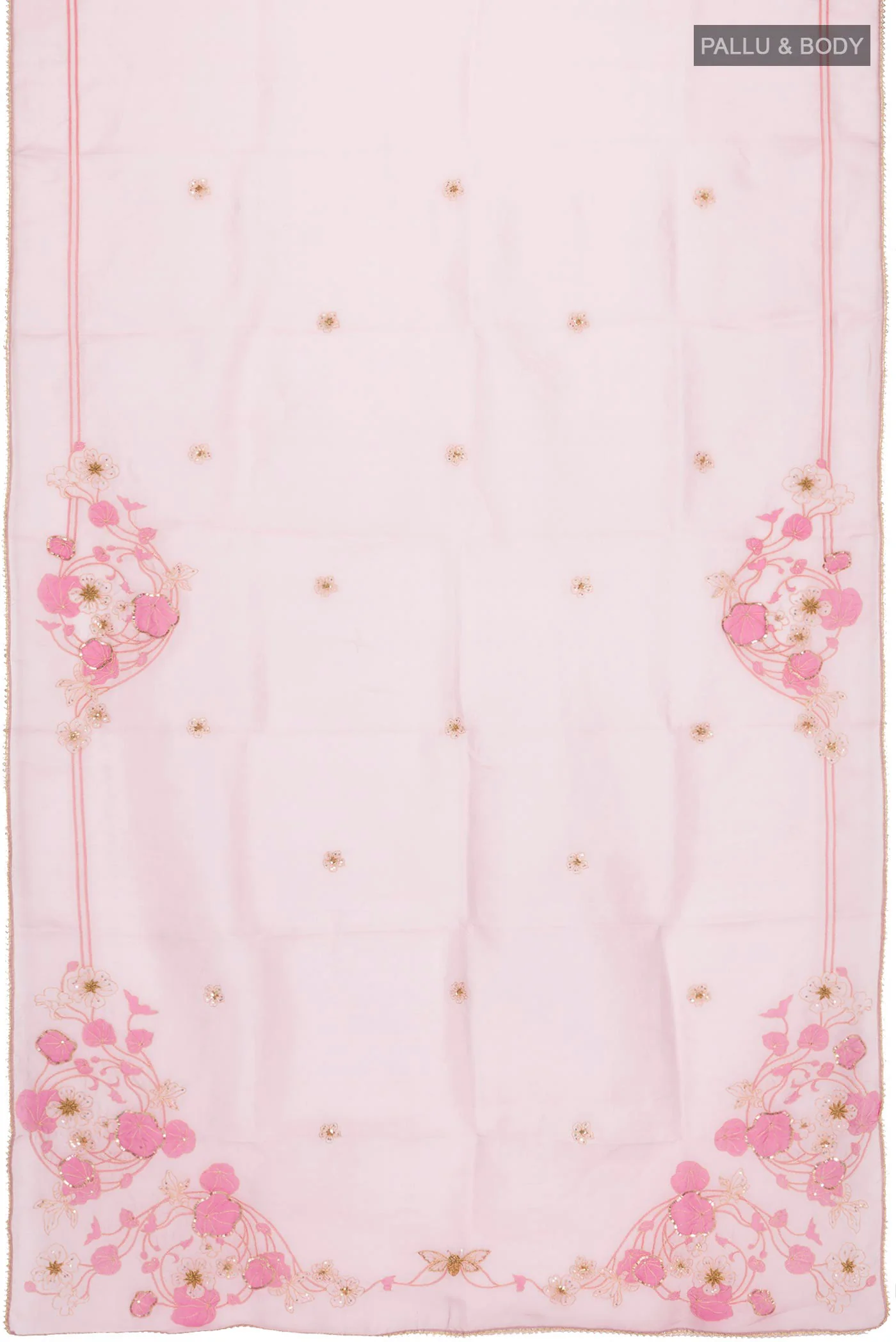Aboli-Pink Organza Silk Saree - Image 4