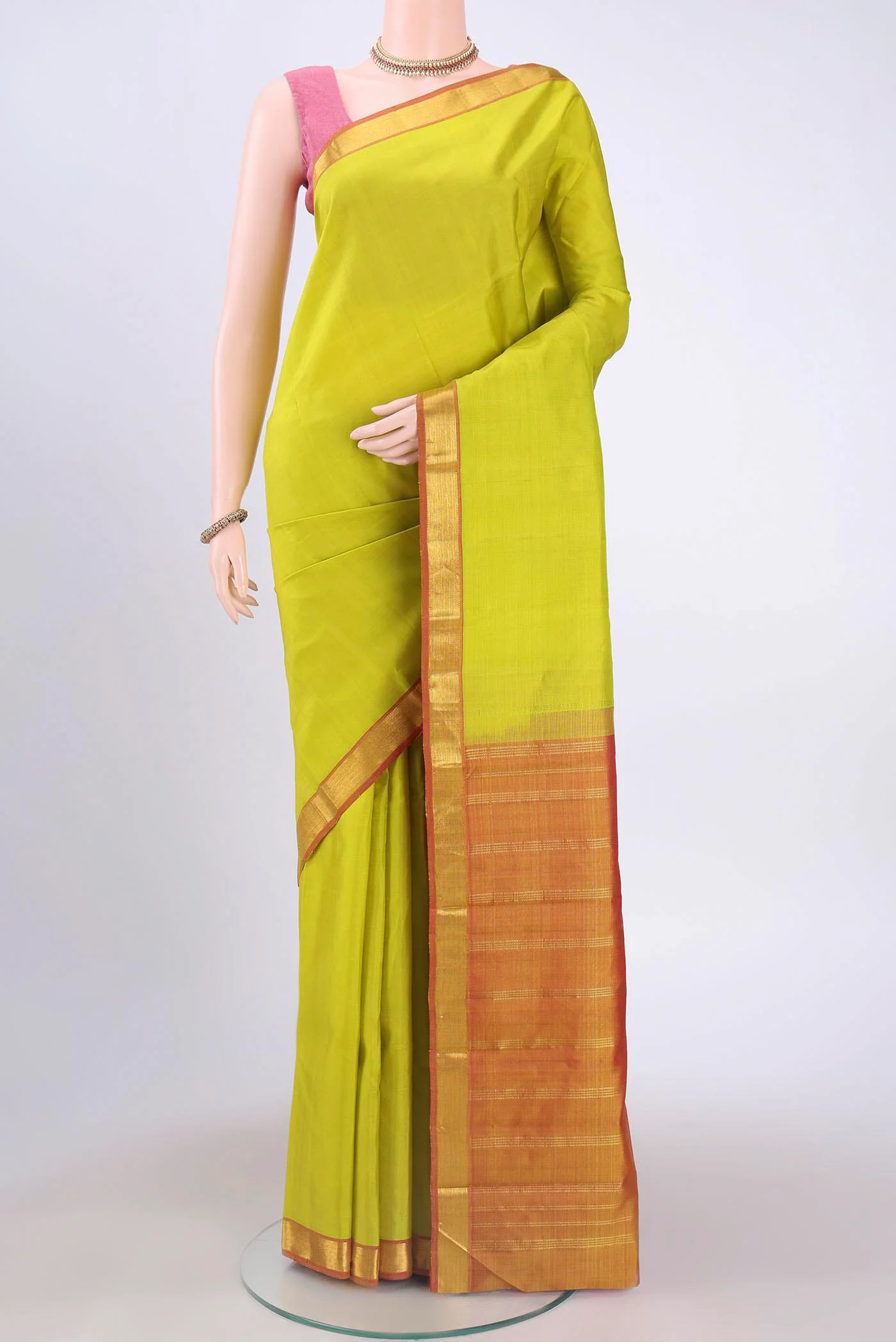 Acid Green Kanjivaram Saree