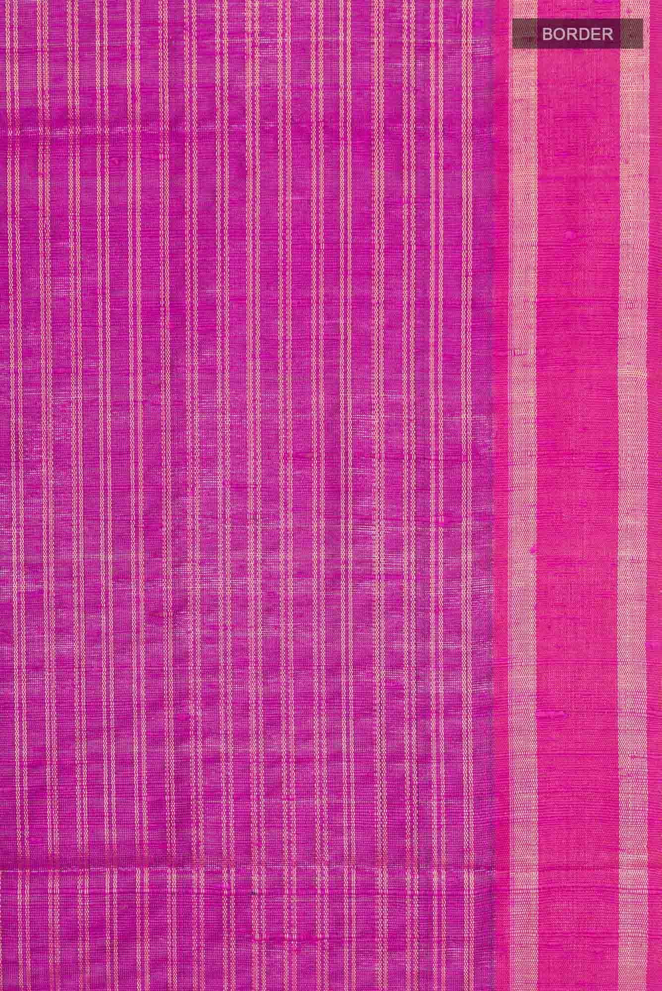 Akira-Dark Pink Bhagalpuri Tussar Silk Saree - Image 7