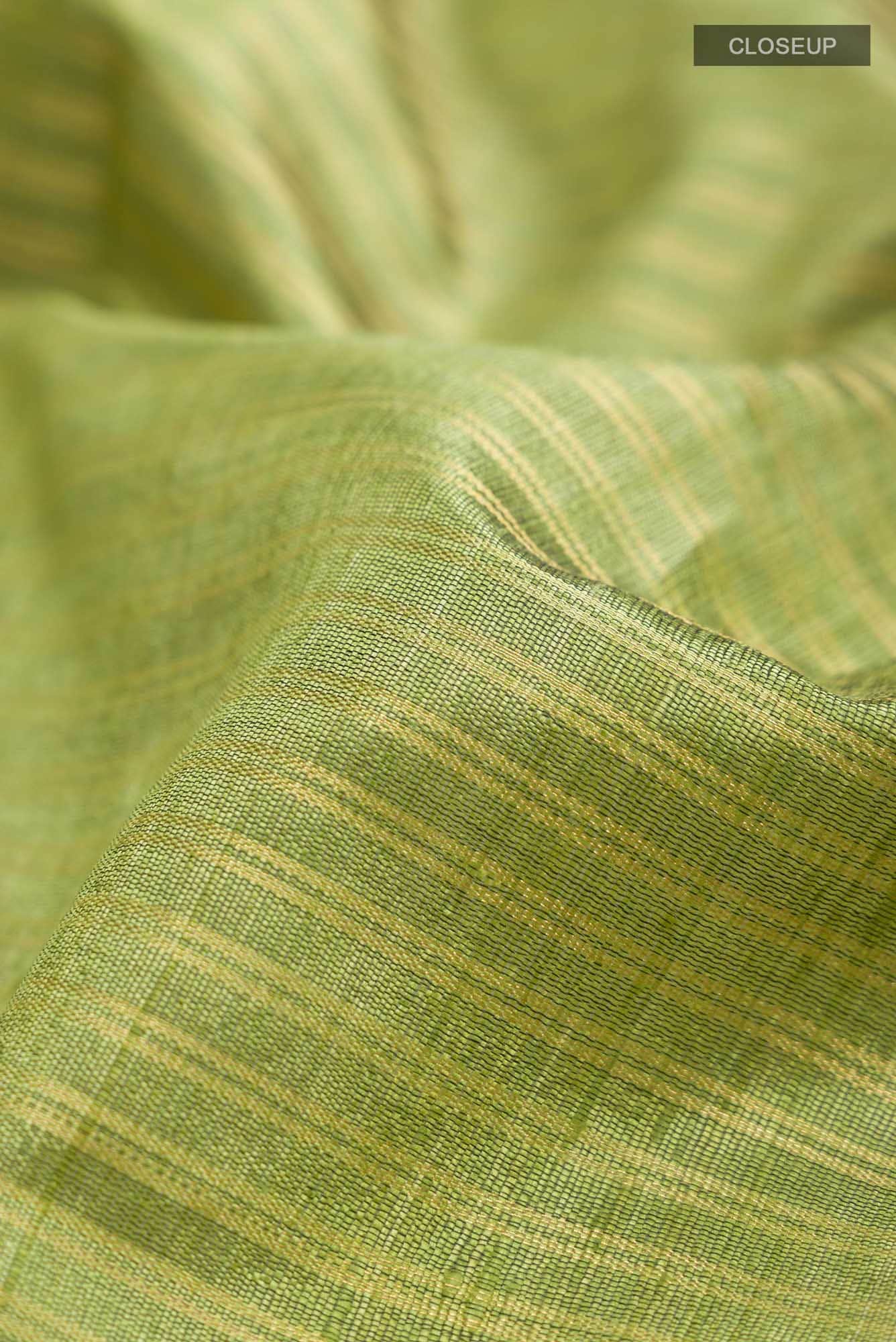 Akira-Olive Green Bhagalpuri Tussar Silk Saree - Image 4