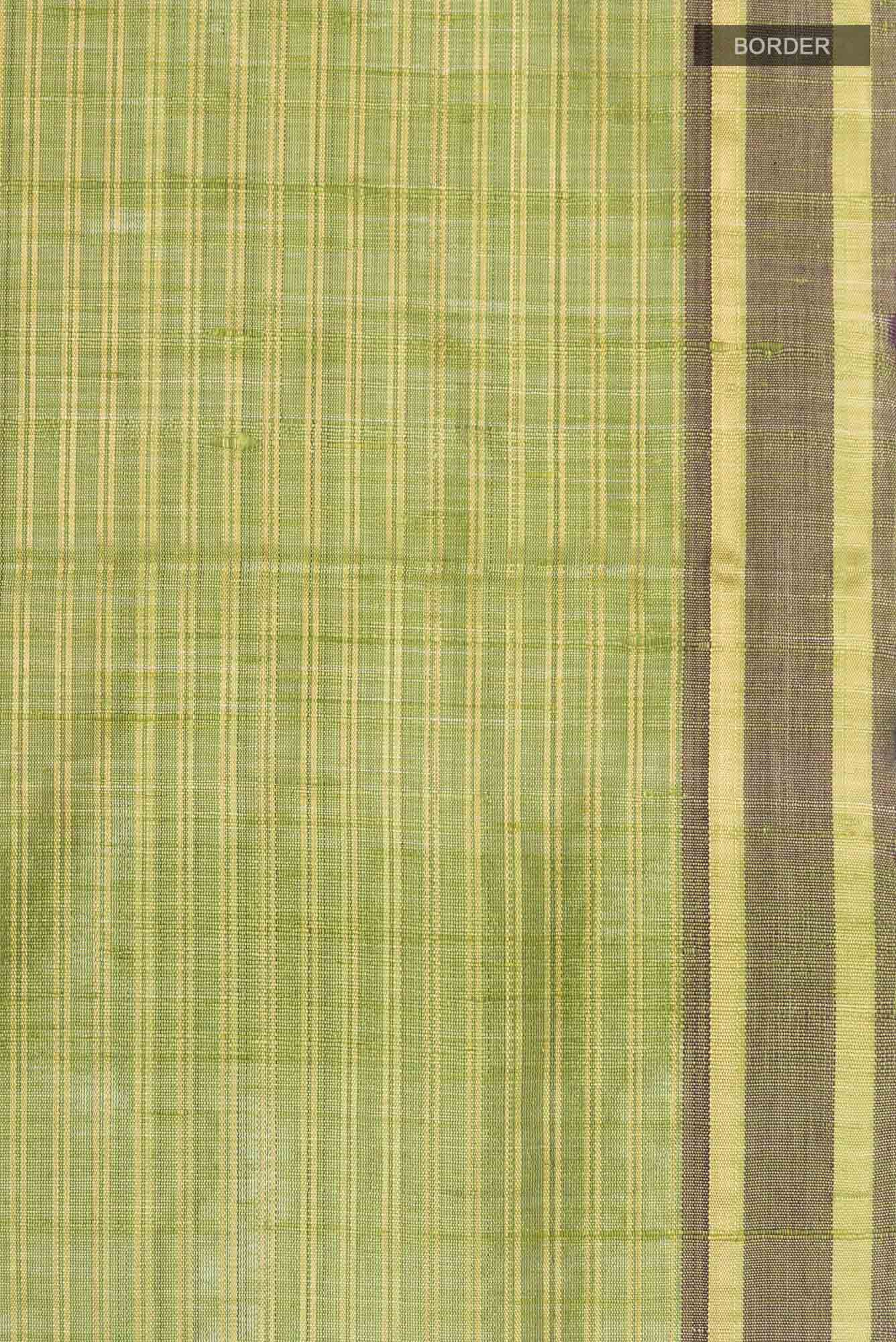 Akira-Olive Green Bhagalpuri Tussar Silk Saree - Image 7