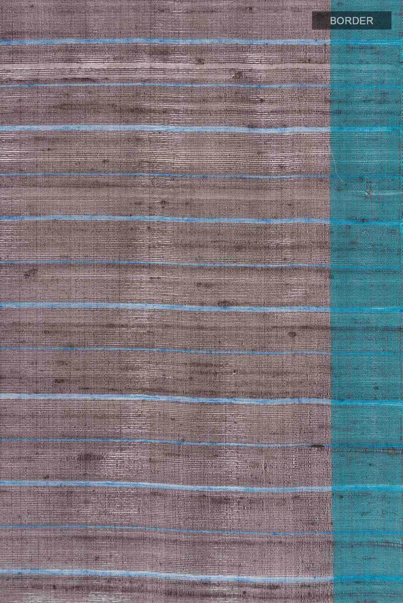 Amisha-Grey Bhagalpuri Tussar Silk Saree - Image 8