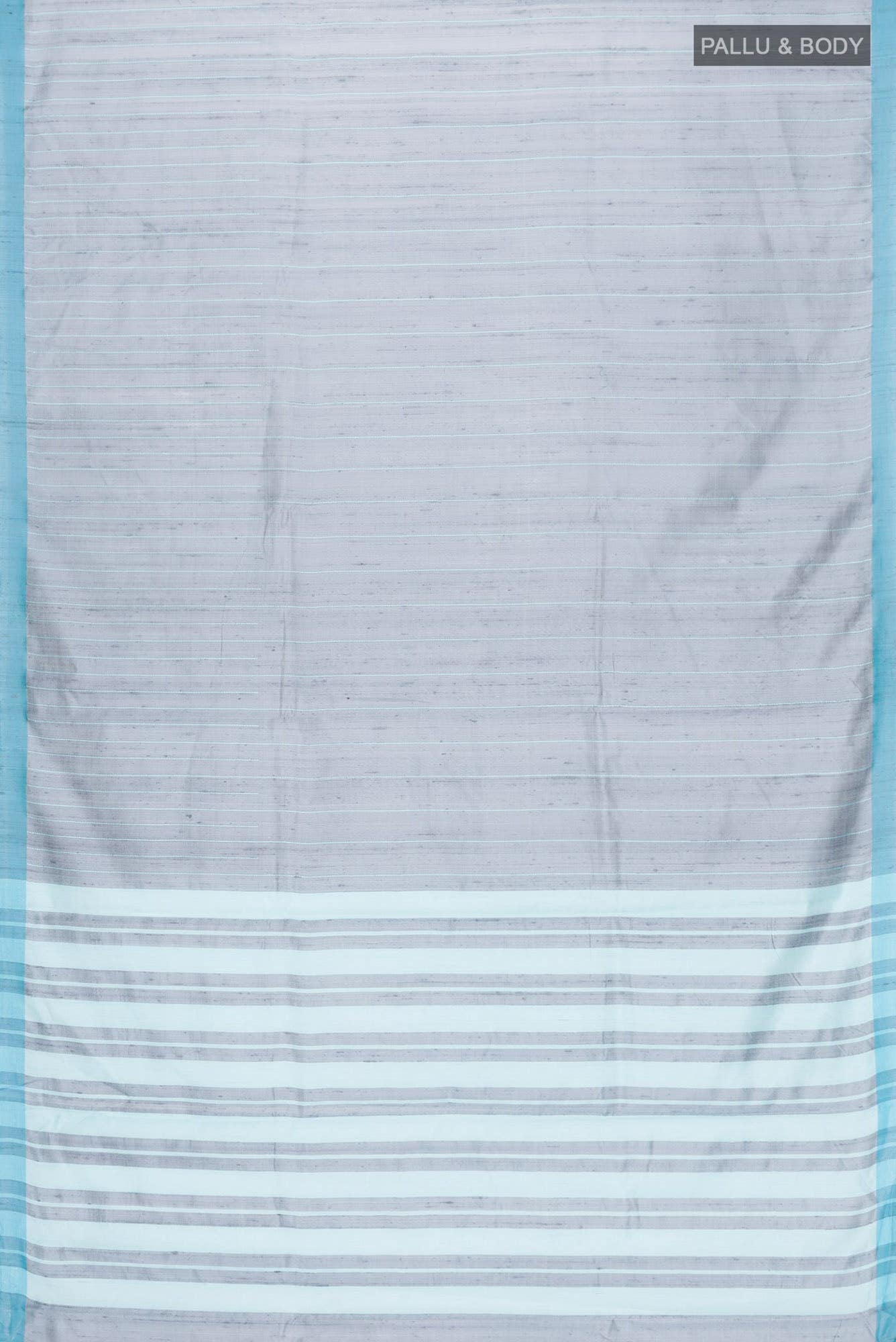 Amisha-Grey Bhagalpuri Tussar Silk Saree - Image 4