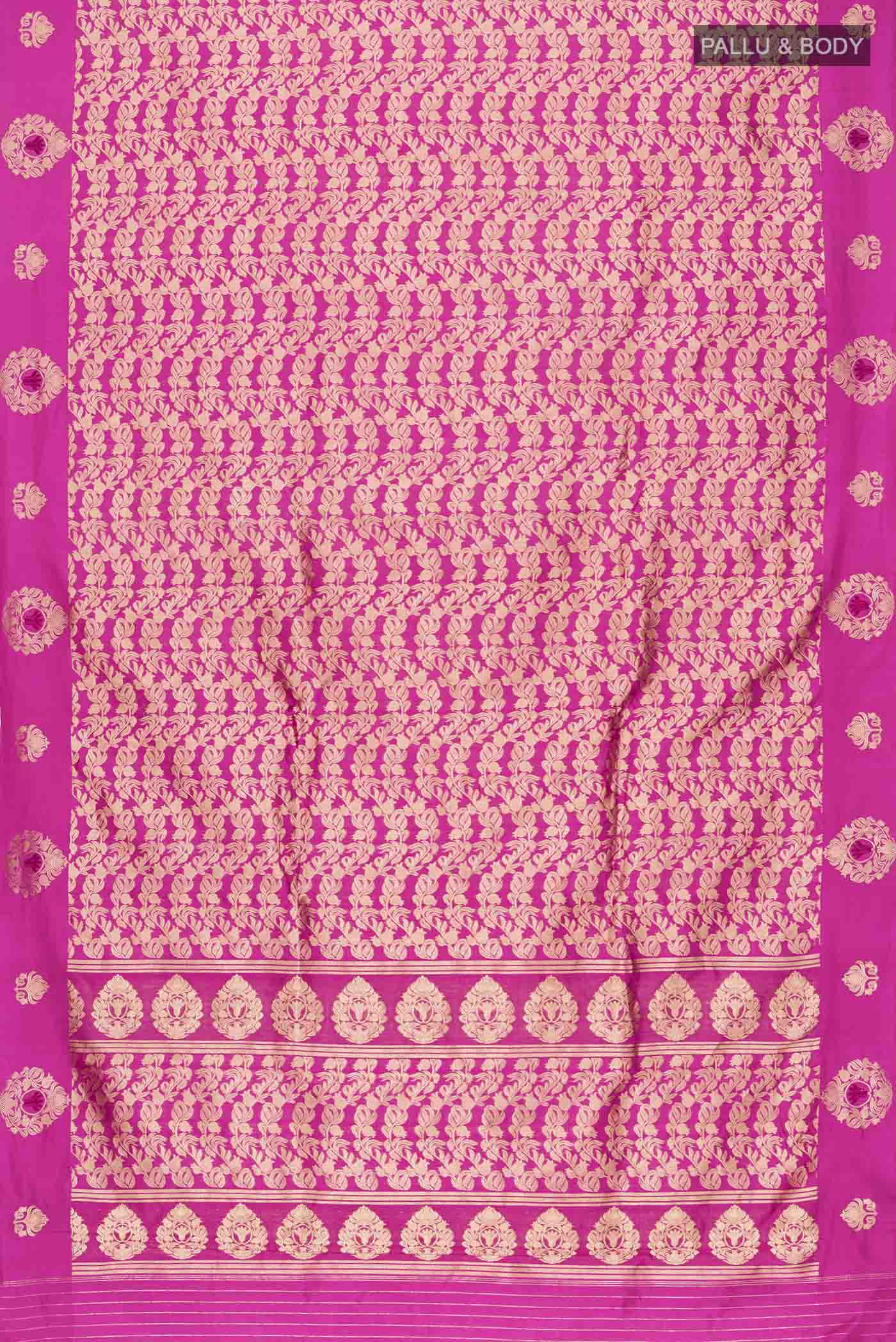 Anaar-Pink Banarasi Katan Silk Saree - Image 5