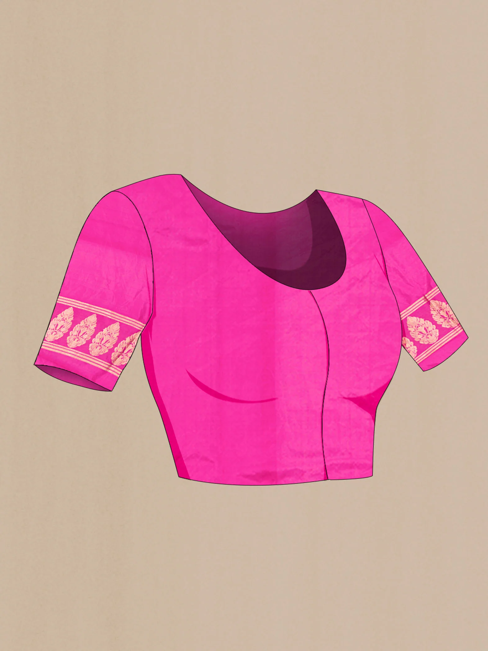 Anaar-Pink Banarasi Katan Silk Saree - Image 8