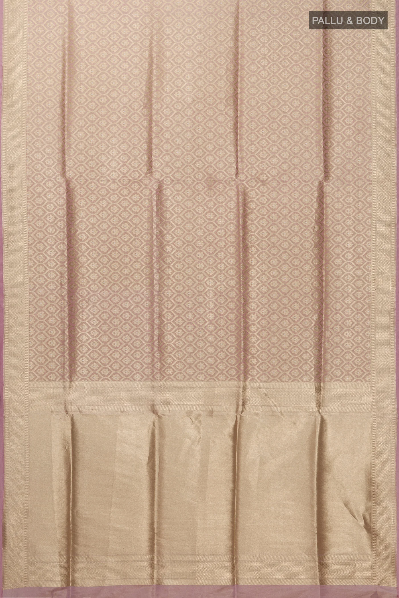 Antara-Rose Gold Banarasi Silk Saree - Image 3