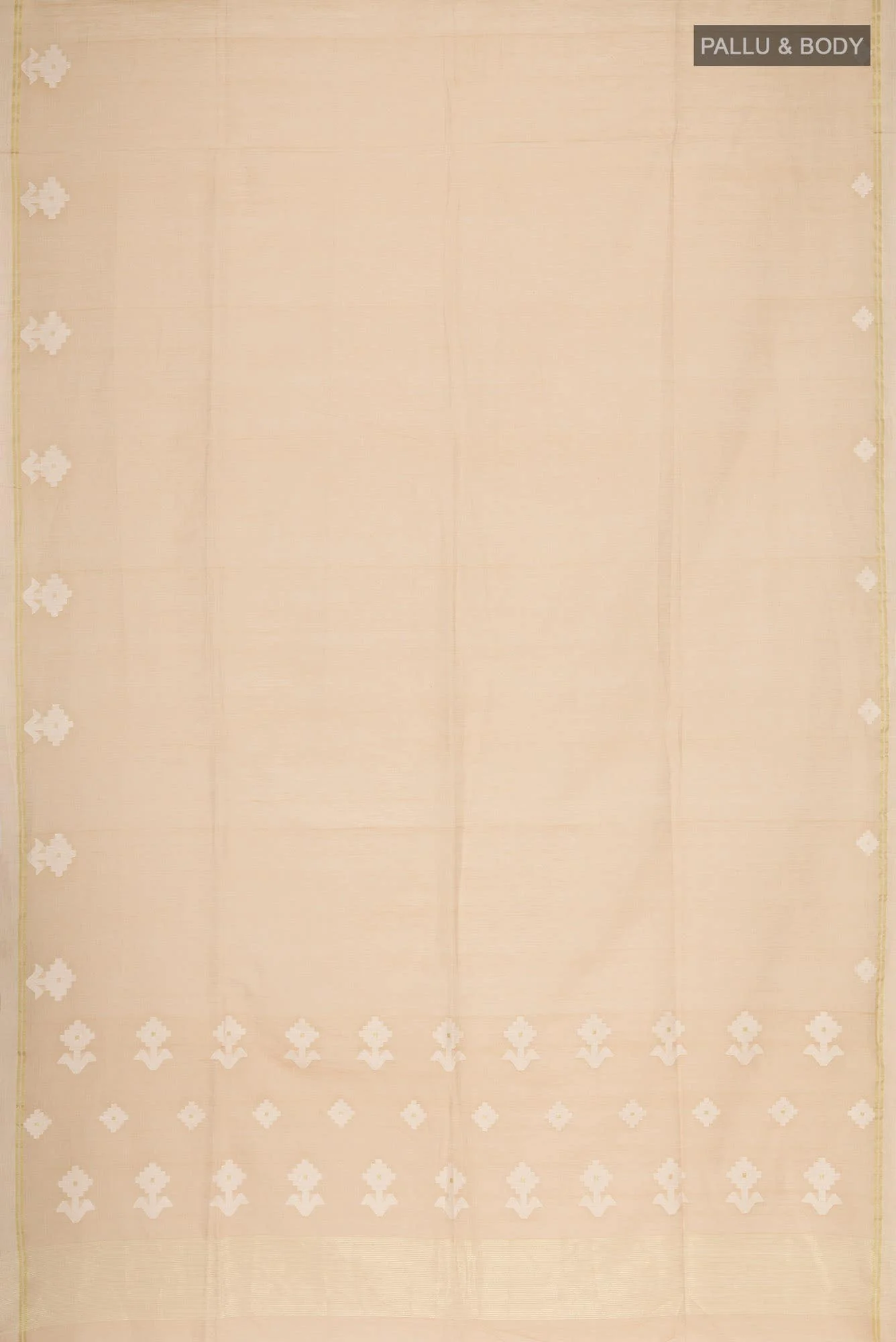 Anuradha-Beige Bengal Cotton Saree - Image 4