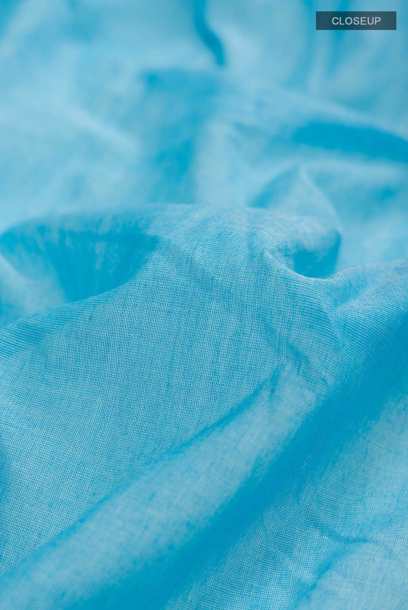 Anuradha-Sky Blue Bengal Cotton saree - Image 3