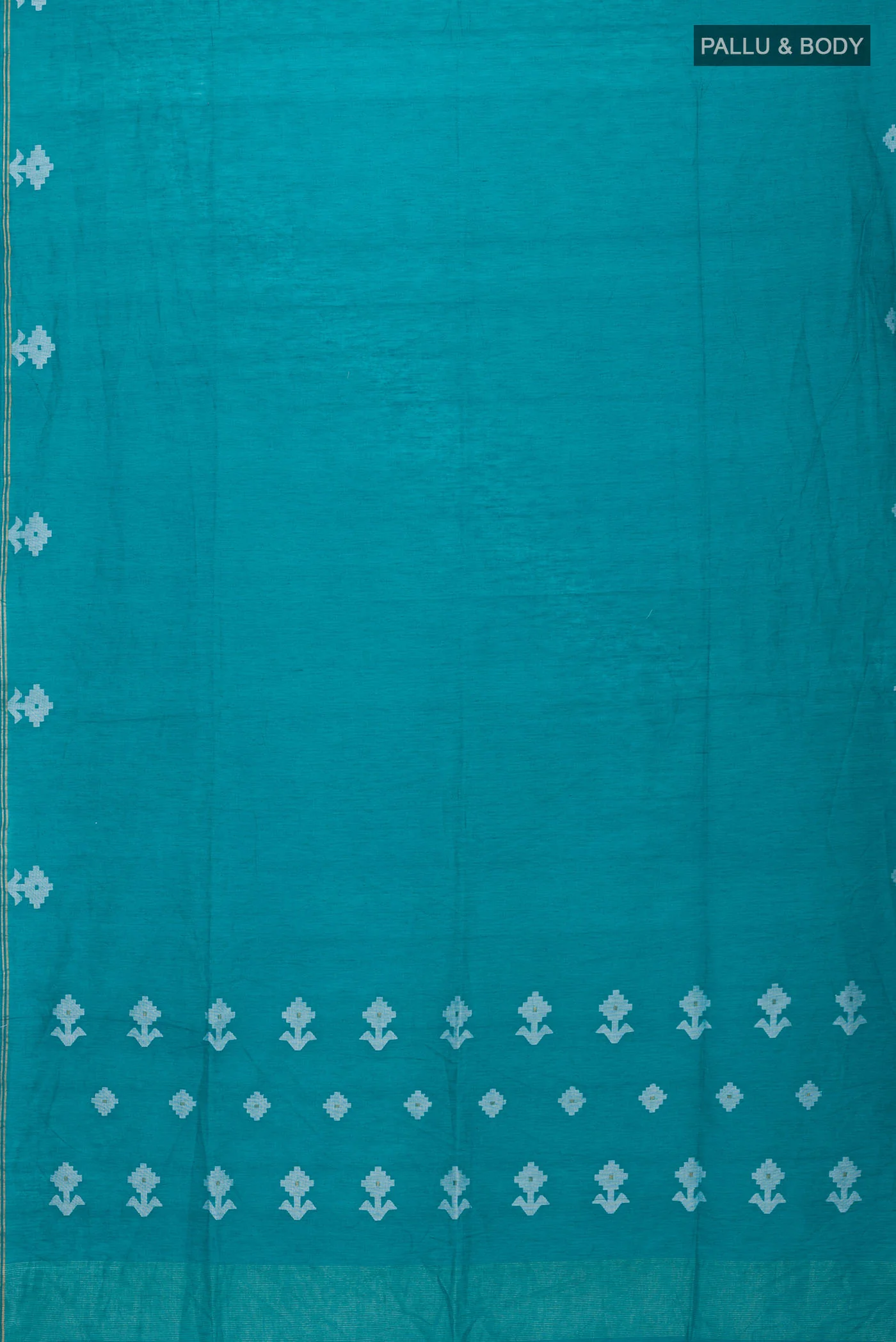 Anuradha-Teal Bengal Cotton Saree - Image 10