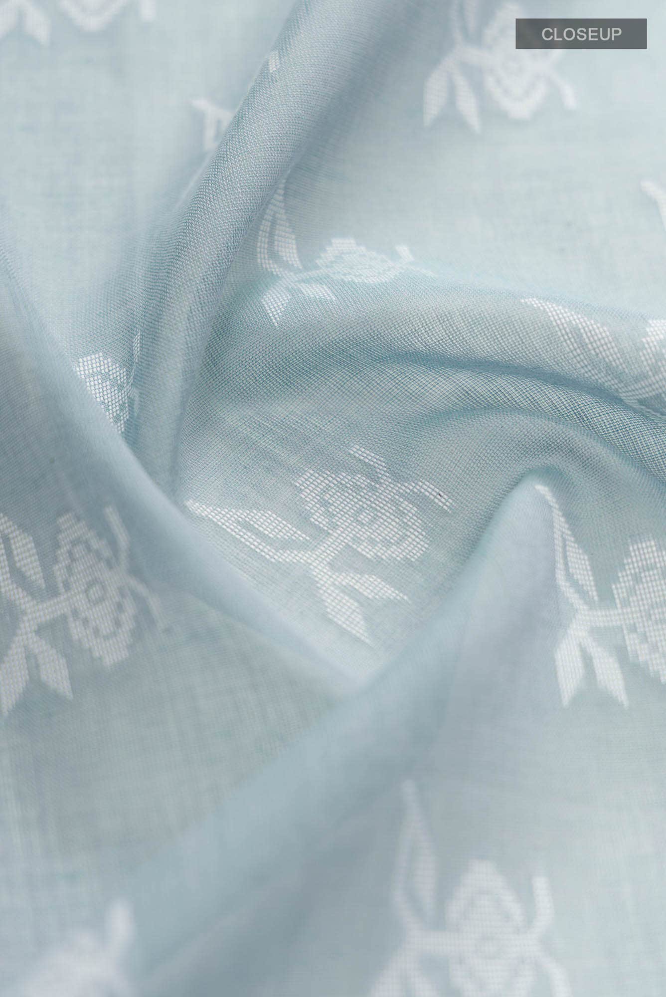 Aradhana-Grey Bengal Cotton Saree - Image 3