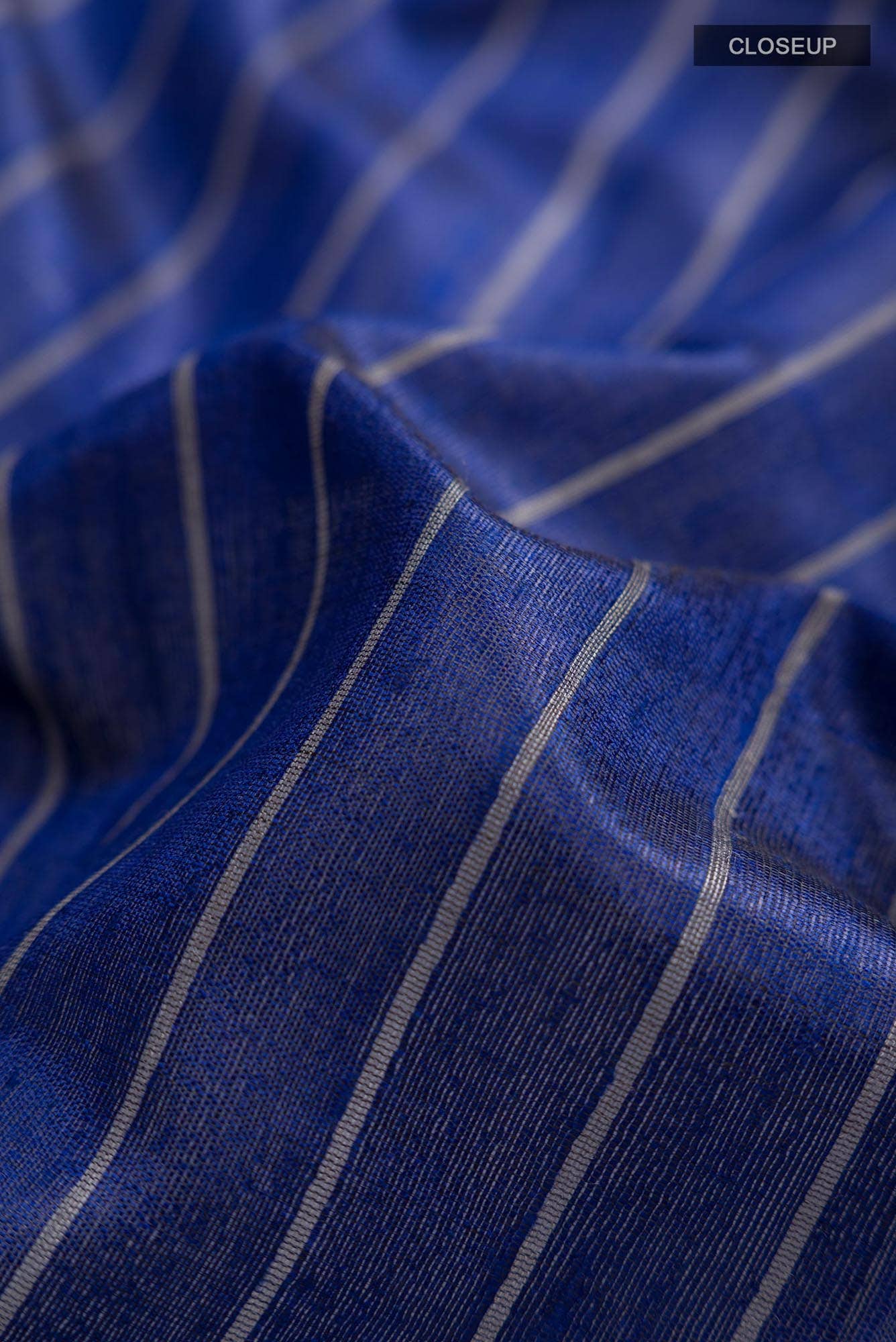 Avni-Royal Blue Bhagalpuri Tussar Silk Saree - Image 4