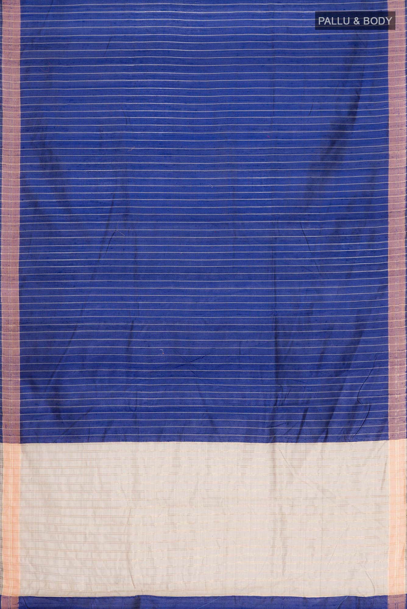 Avni-Royal Blue Bhagalpuri Tussar Silk Saree - Image 5