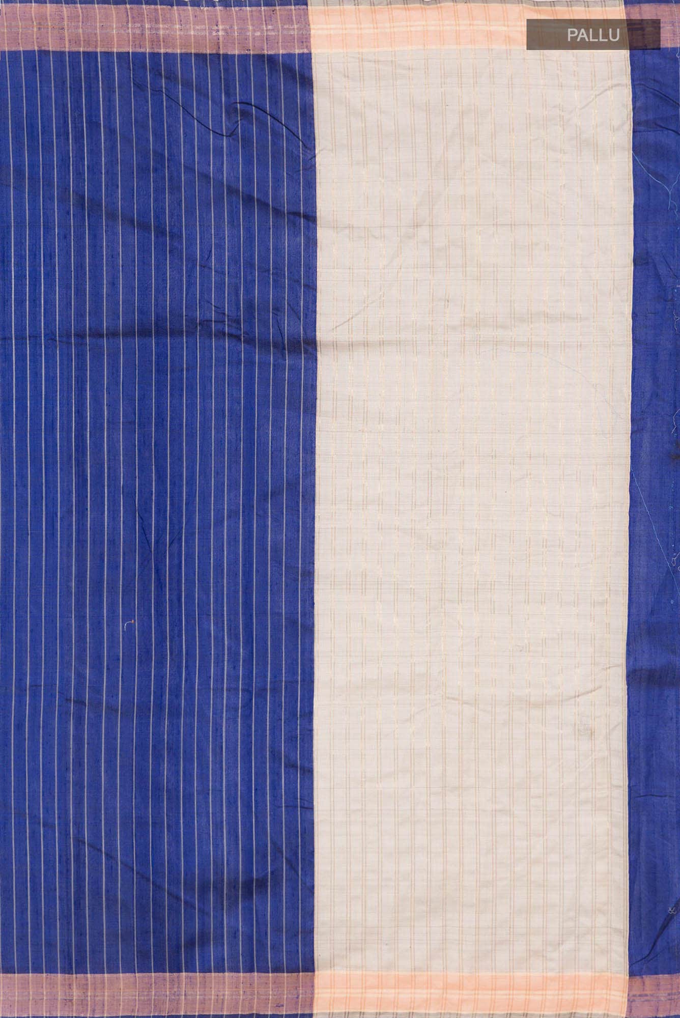 Avni-Royal Blue Bhagalpuri Tussar Silk Saree - Image 6