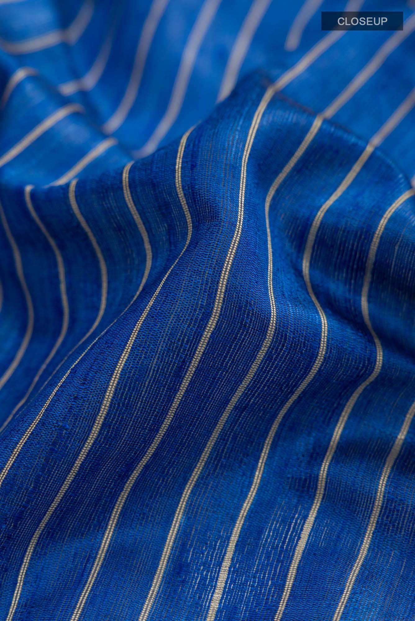 Avni-Royal Blue Bhagalpuri Tussar Silk Saree - Image 3