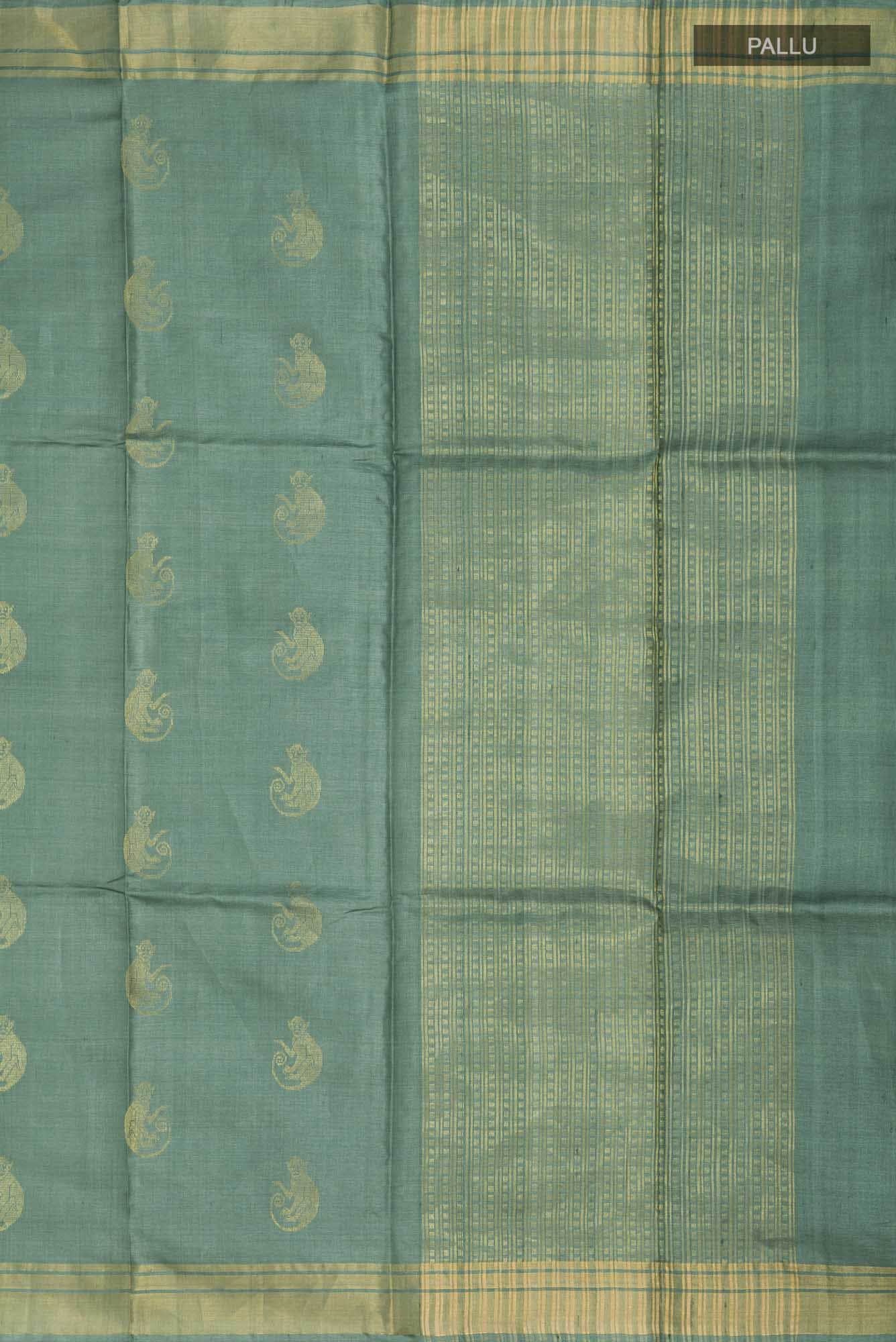 Banana Bandit-Green Bhagalpuri Tussar Silk Saree - Image 5