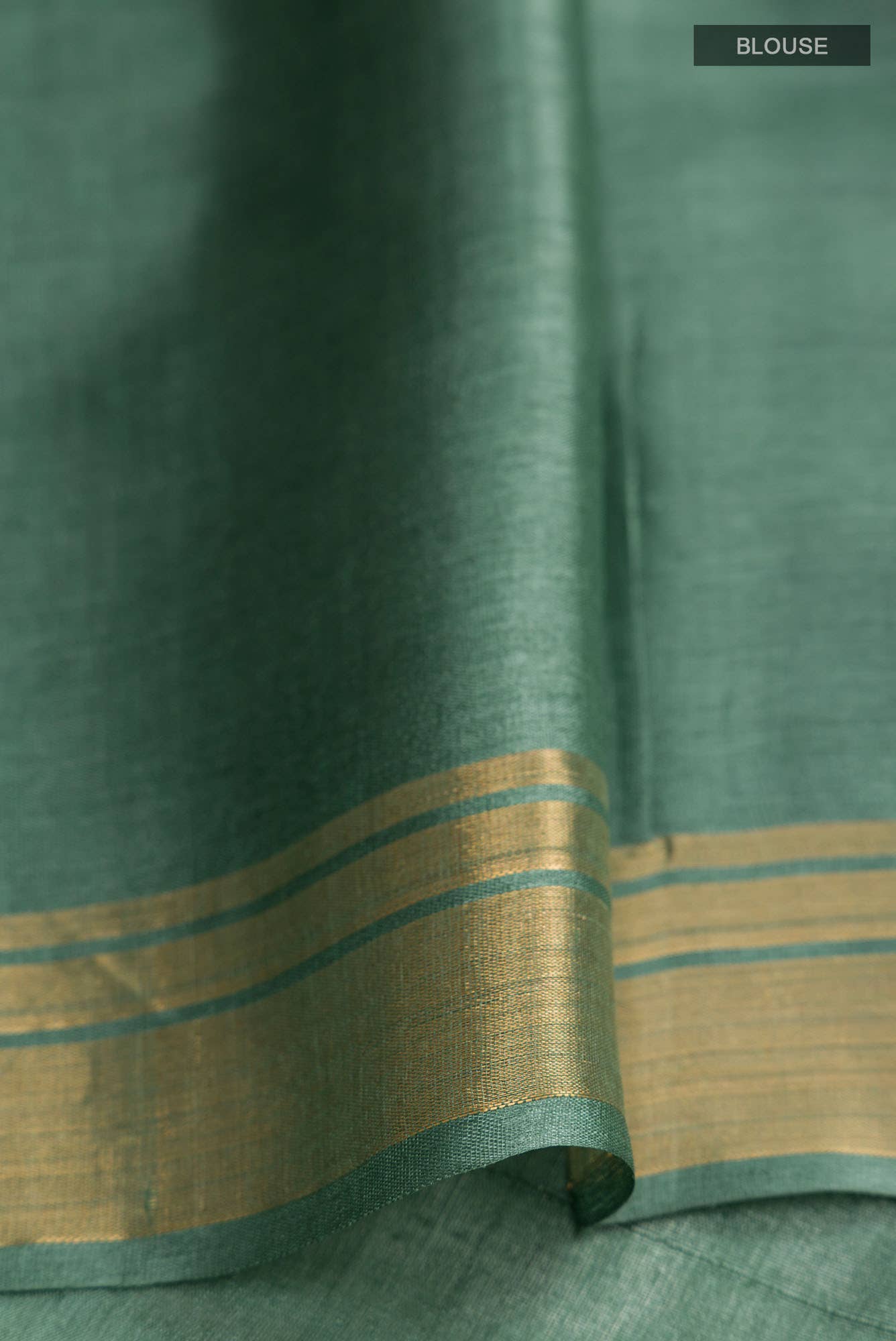 Banana Bandit-Green Bhagalpuri Tussar Silk Saree - Image 8