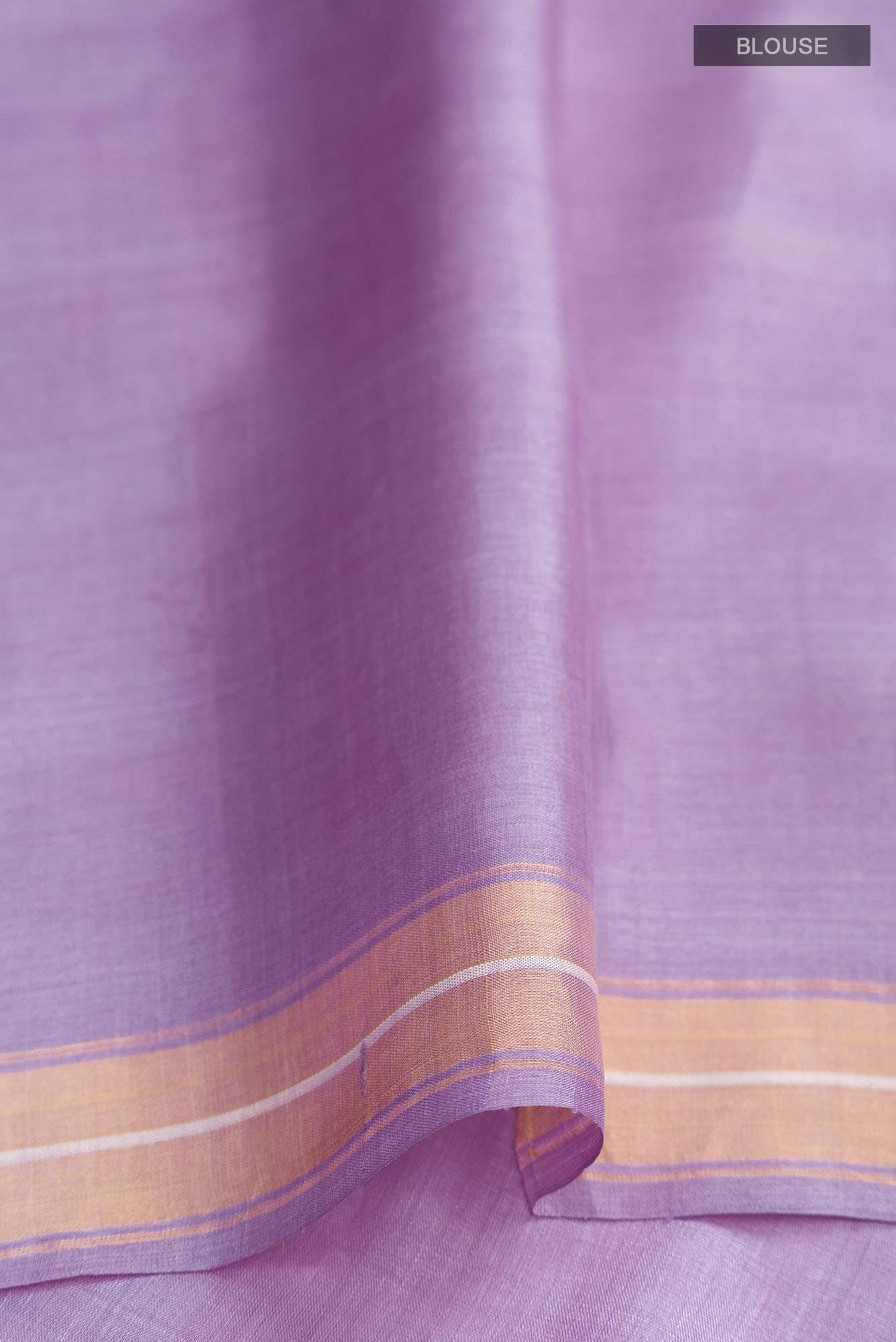 Basket of Lavender Flowers -Bhagalpuri Tussar Silk Saree in Lavender Color - Image 8