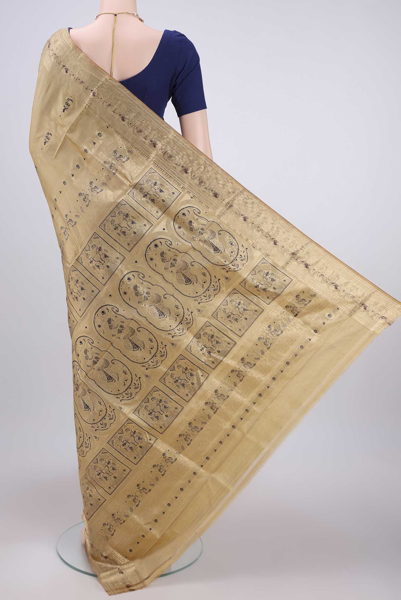 Beige Baluchari Silk Saree - Image 3