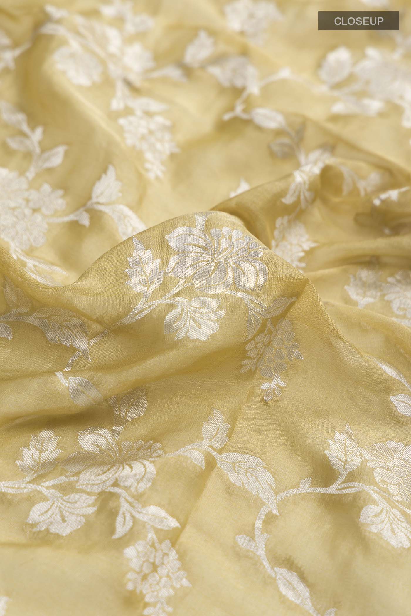 Beige Banarasi Georgette Saree - Image 2