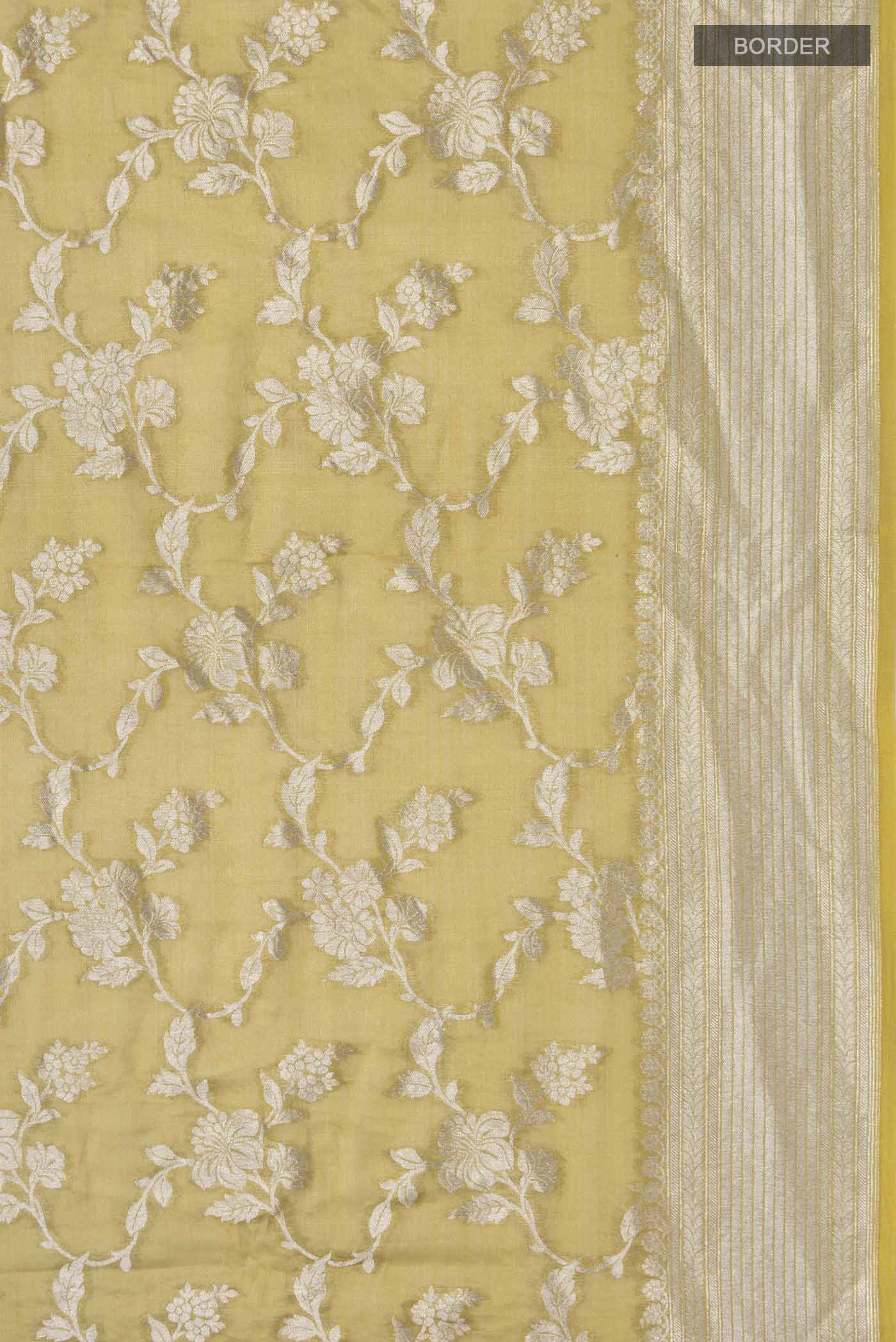 Beige Banarasi Georgette Saree - Image 3