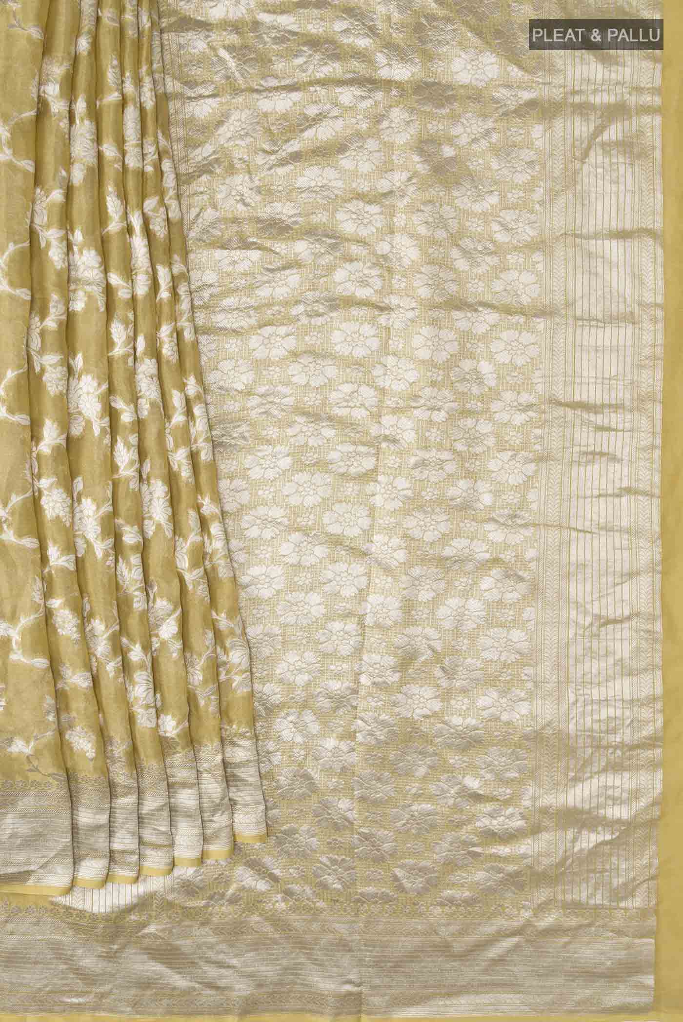 Beige Banarasi Georgette Saree - Image 4