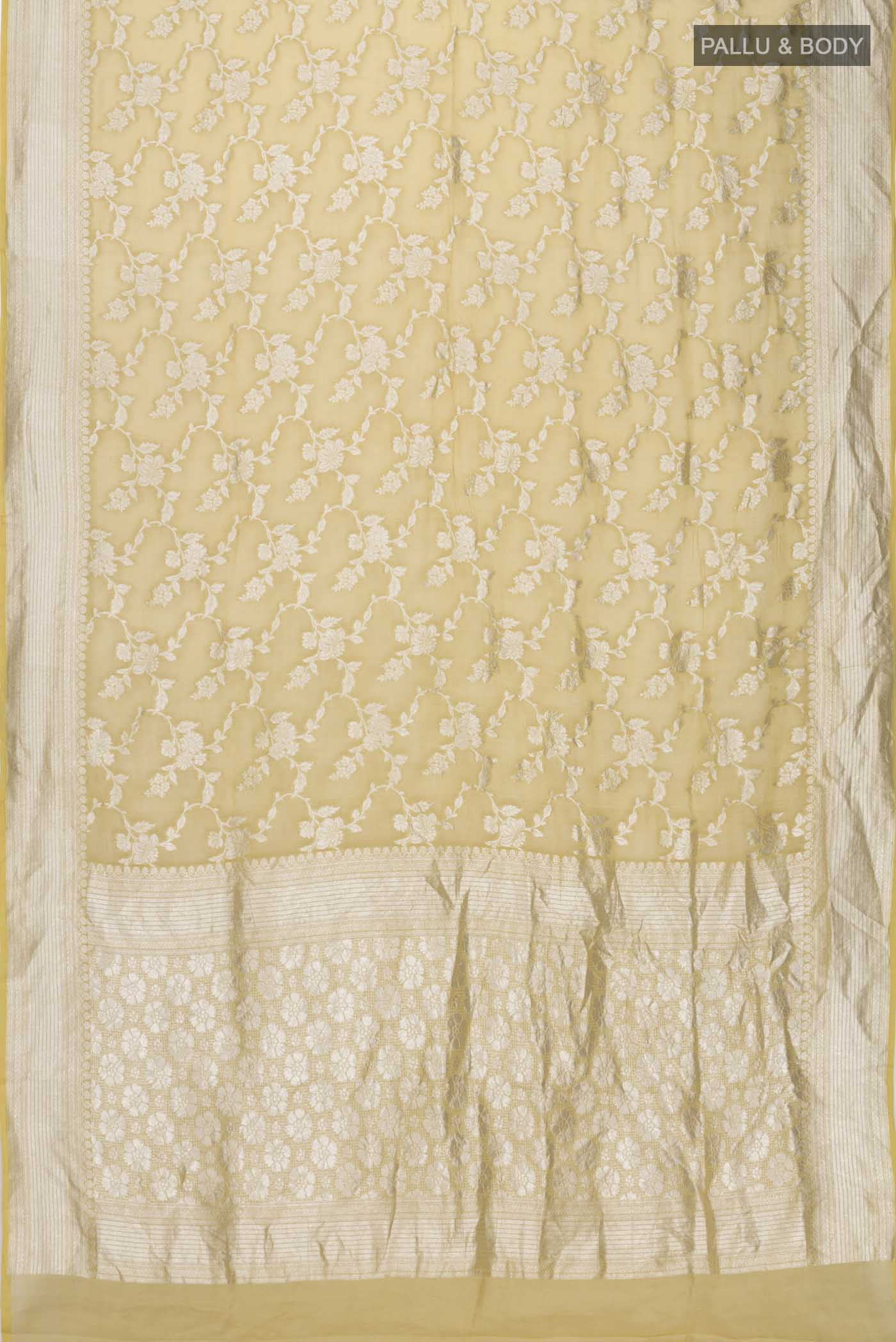 Beige Banarasi Georgette Saree - Image 6
