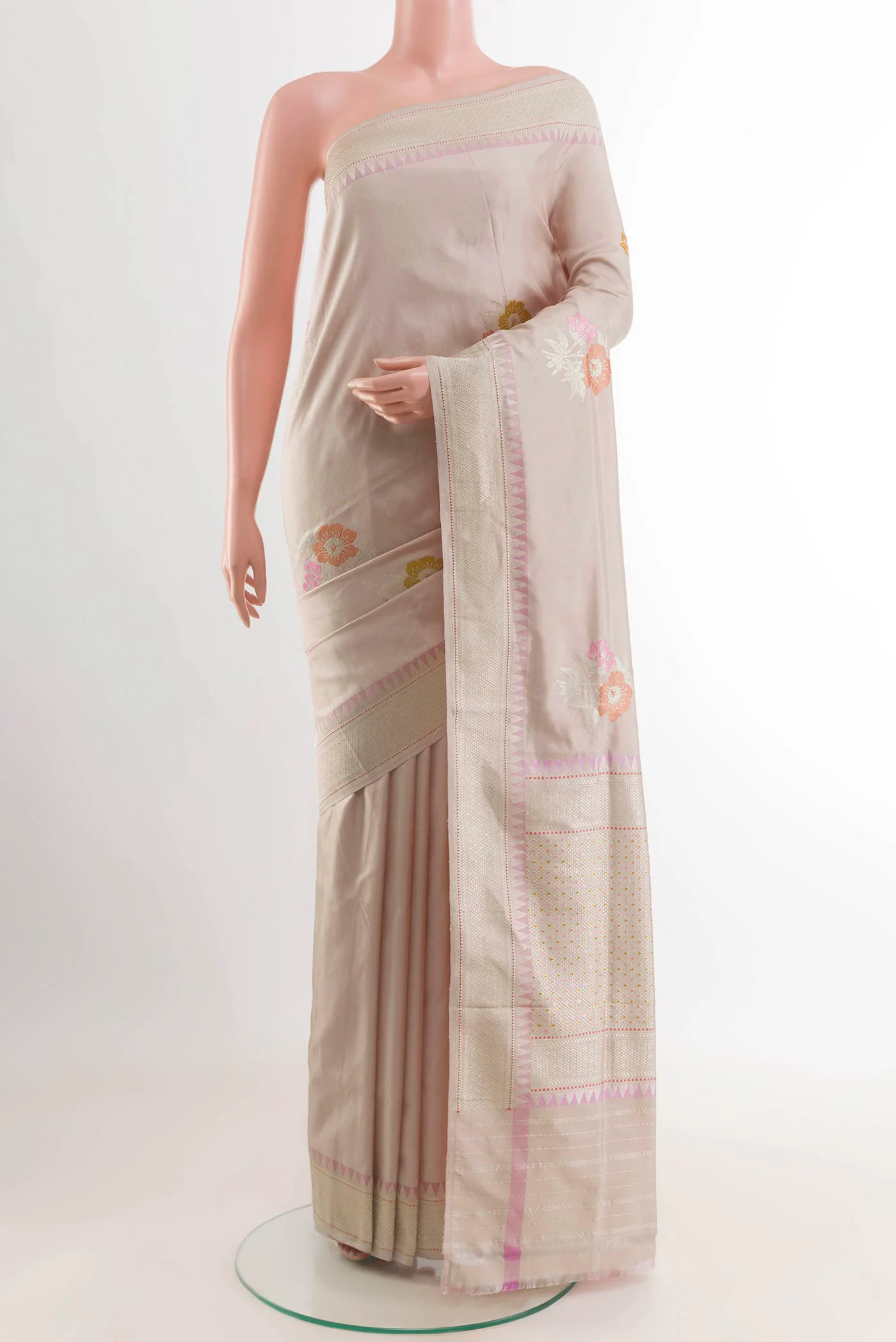 Rose Gold Banarasi Saree