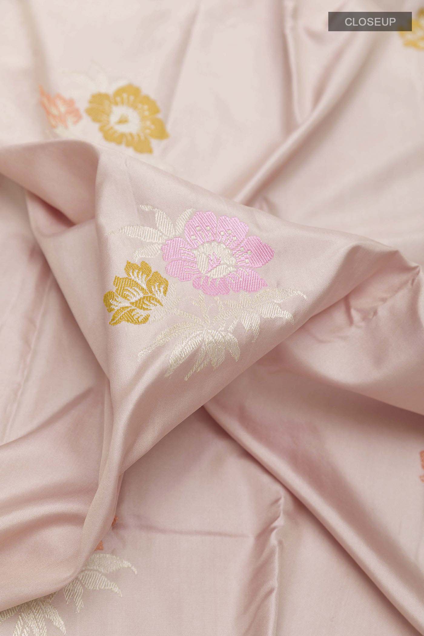 Rose Gold Banarasi Saree - Image 2
