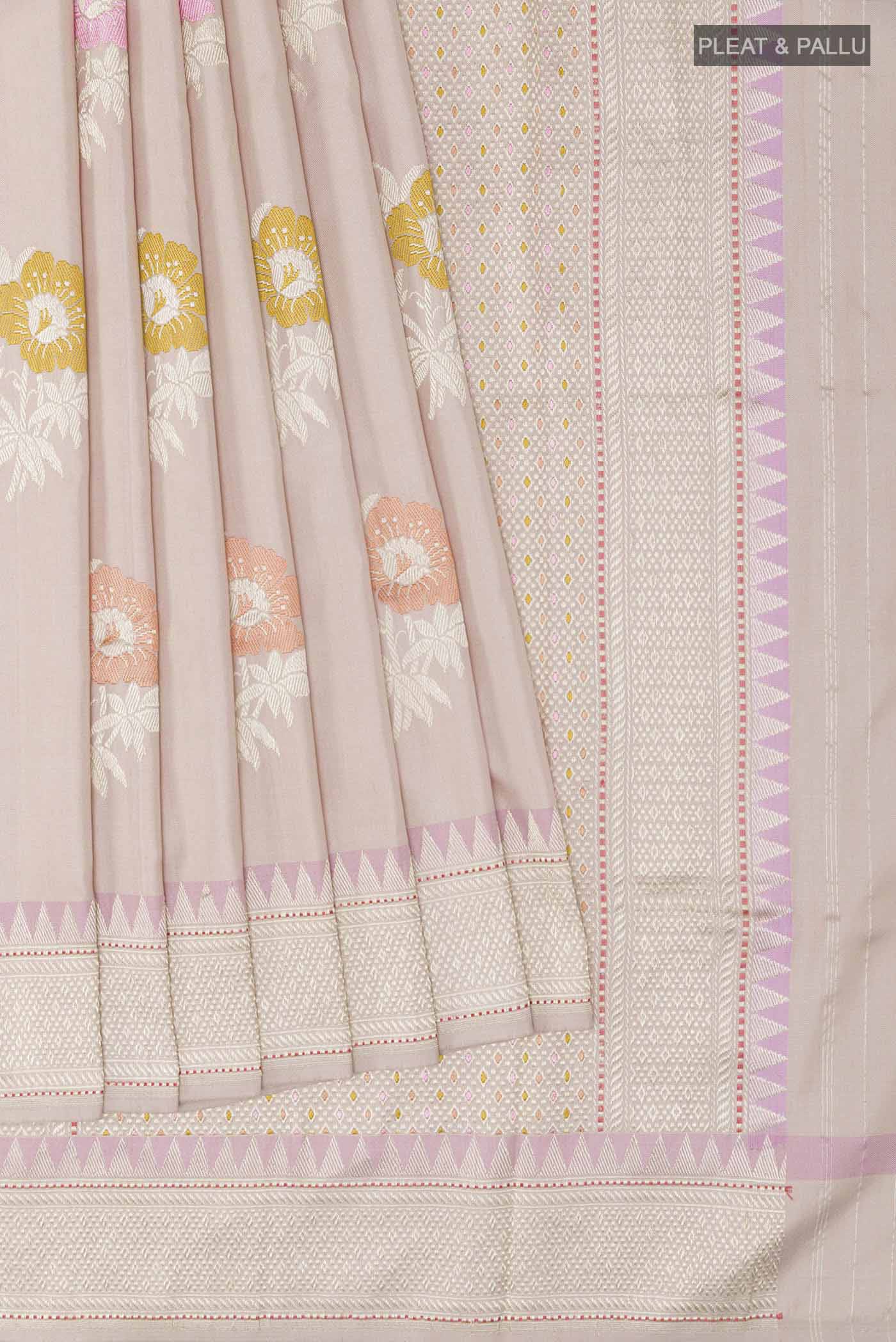 Rose Gold Banarasi Saree - Image 4