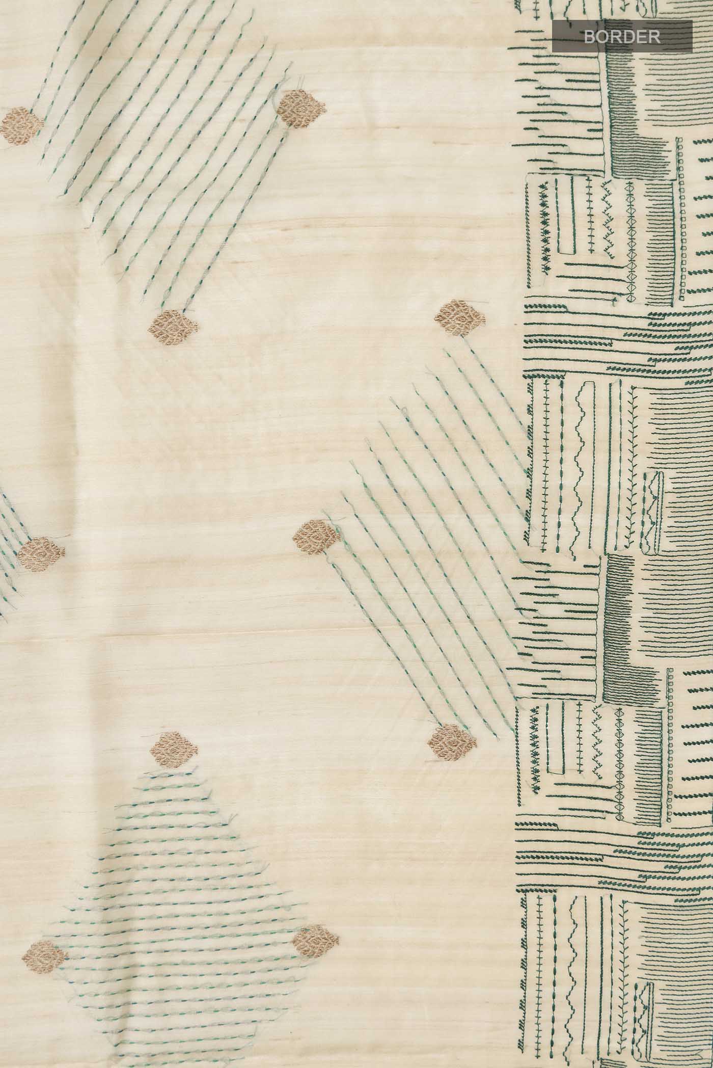 Beige Bhagalpuri Tussar Silk Saree - Image 3