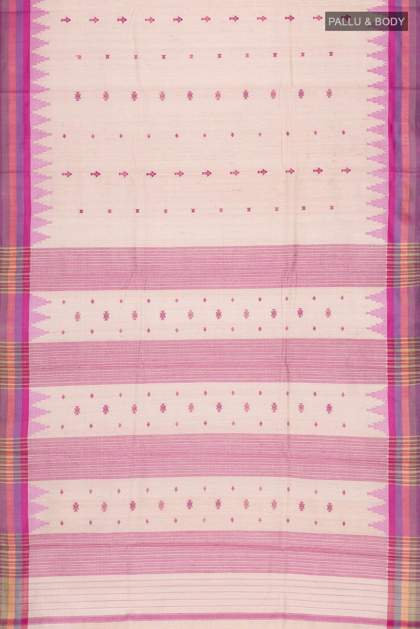 Beige Bhagalpuri Tussar Silk Saree - Image 4