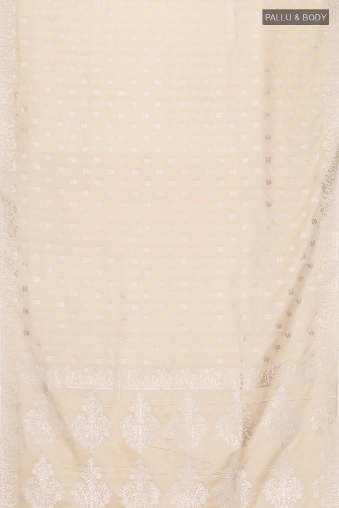 Beige Blended Banarasi Silk Saree - Image 3