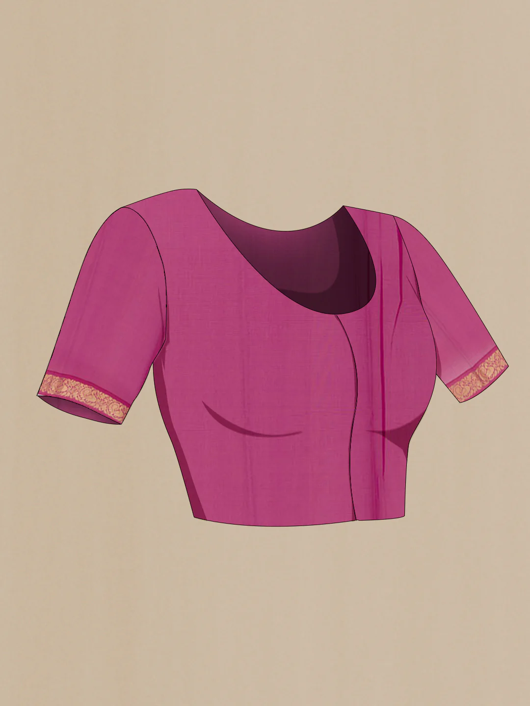 Pinkish Yellow Dual Tone Silk Cotton Saree - Image 2