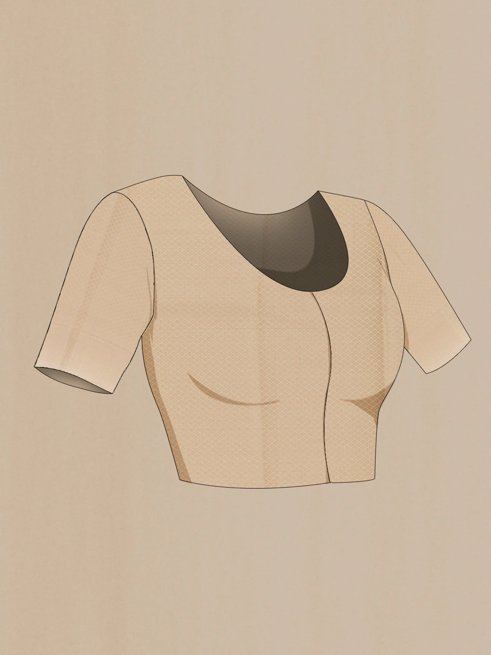 Beige Blended Kota Cotton Saree - Image 2