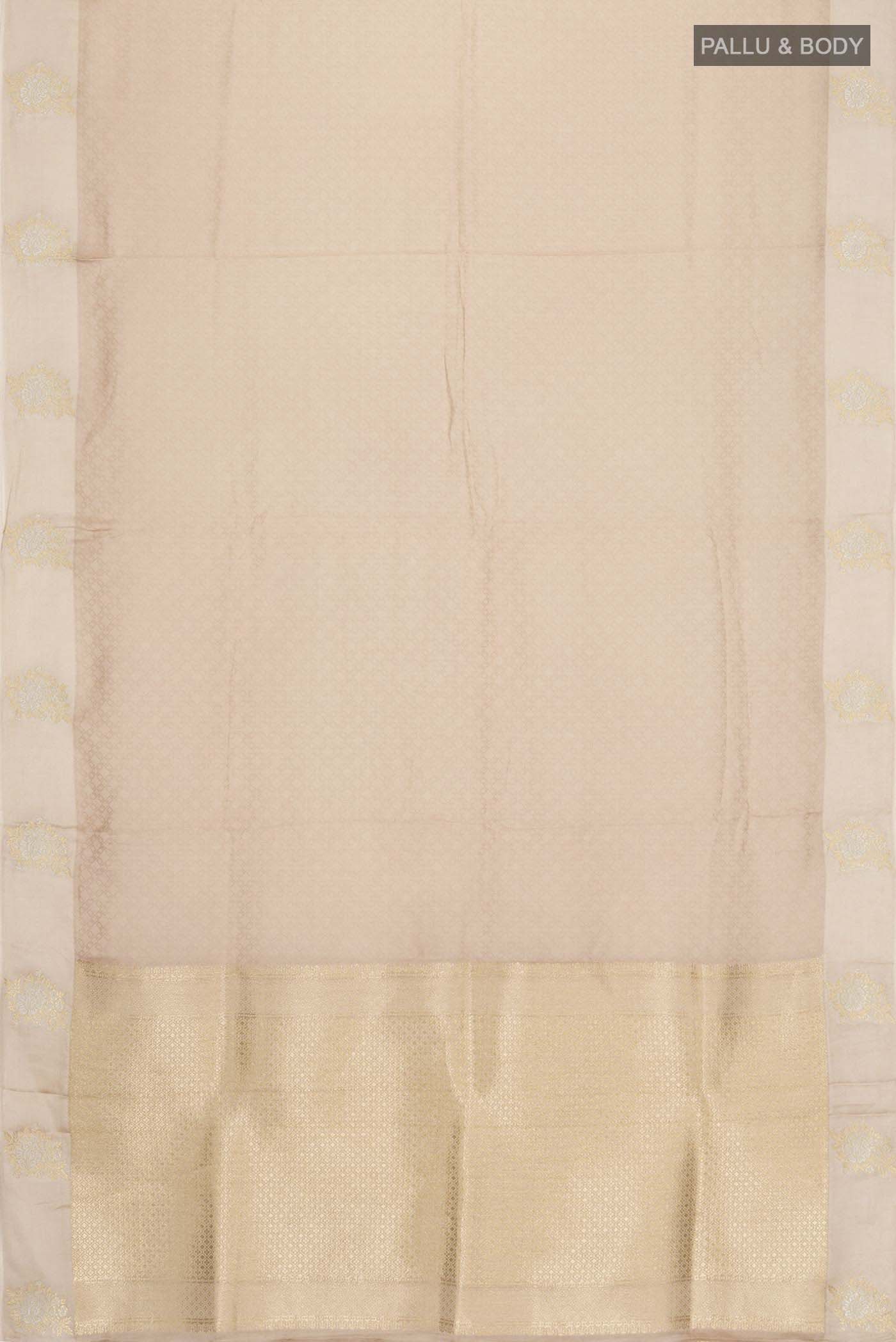 Beige Blended Satin Silk Saree - Image 3