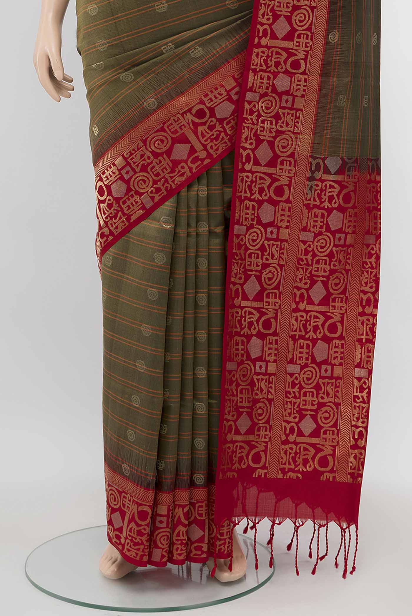 Green Soft Silk Saree - Image 3