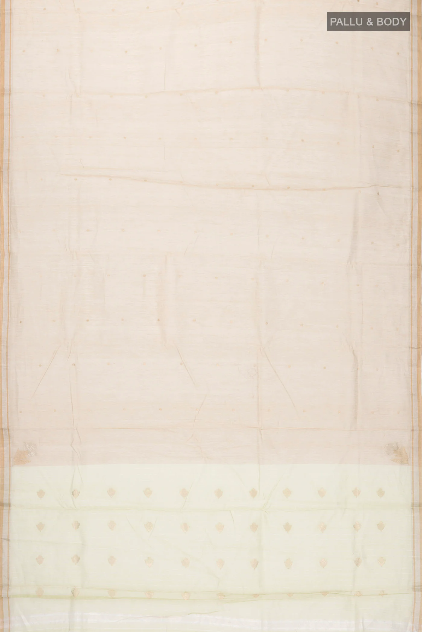 Beige Chanderi Silk Cotton Saree - Image 3
