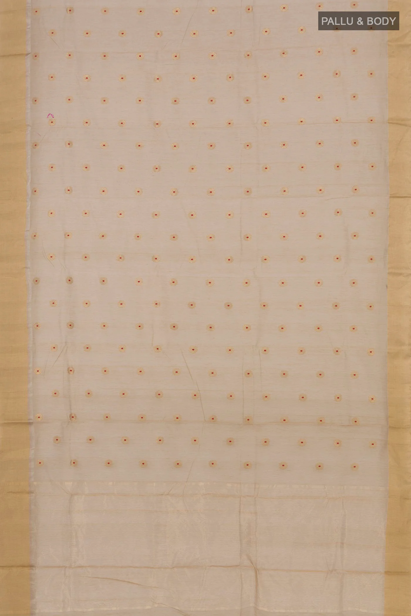 Beige Chanderi Silk Cotton Saree - Image 5