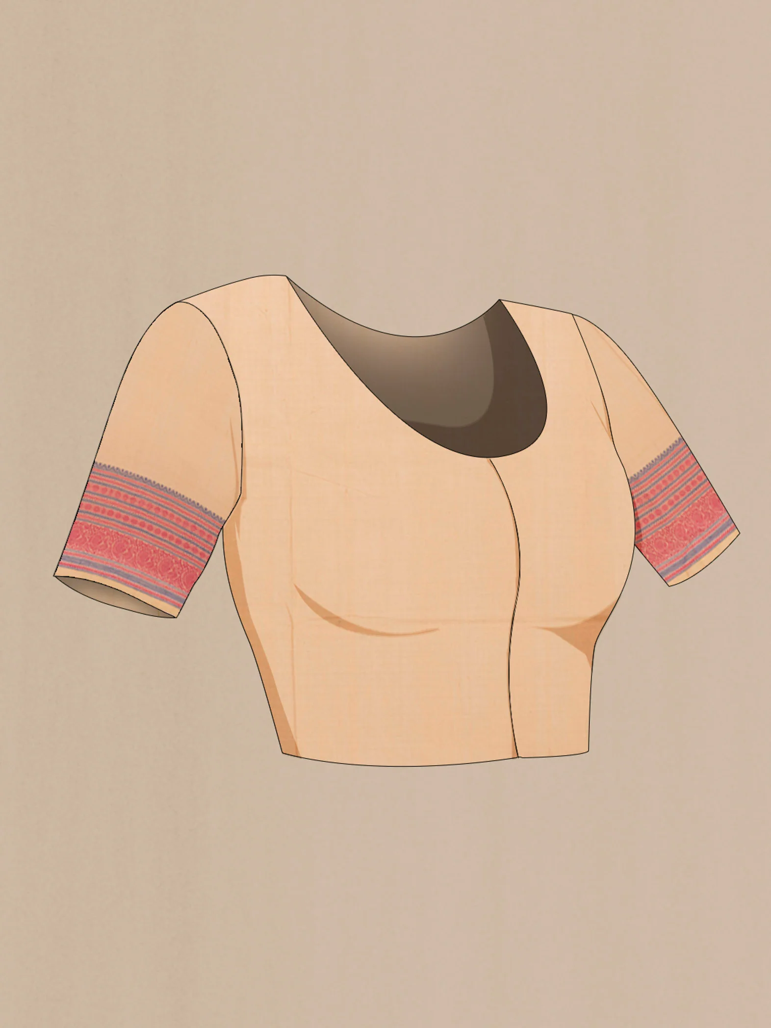 Beige Chettinad Cotton Saree - Image 4