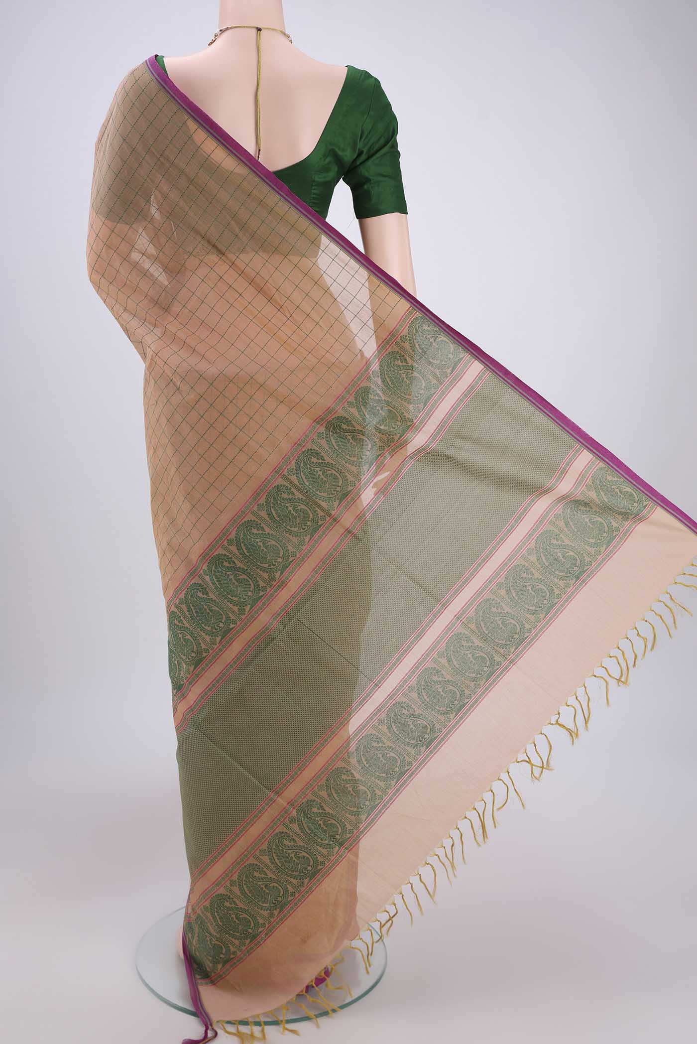 Sandal Coimbatore Cotton Saree - Image 3
