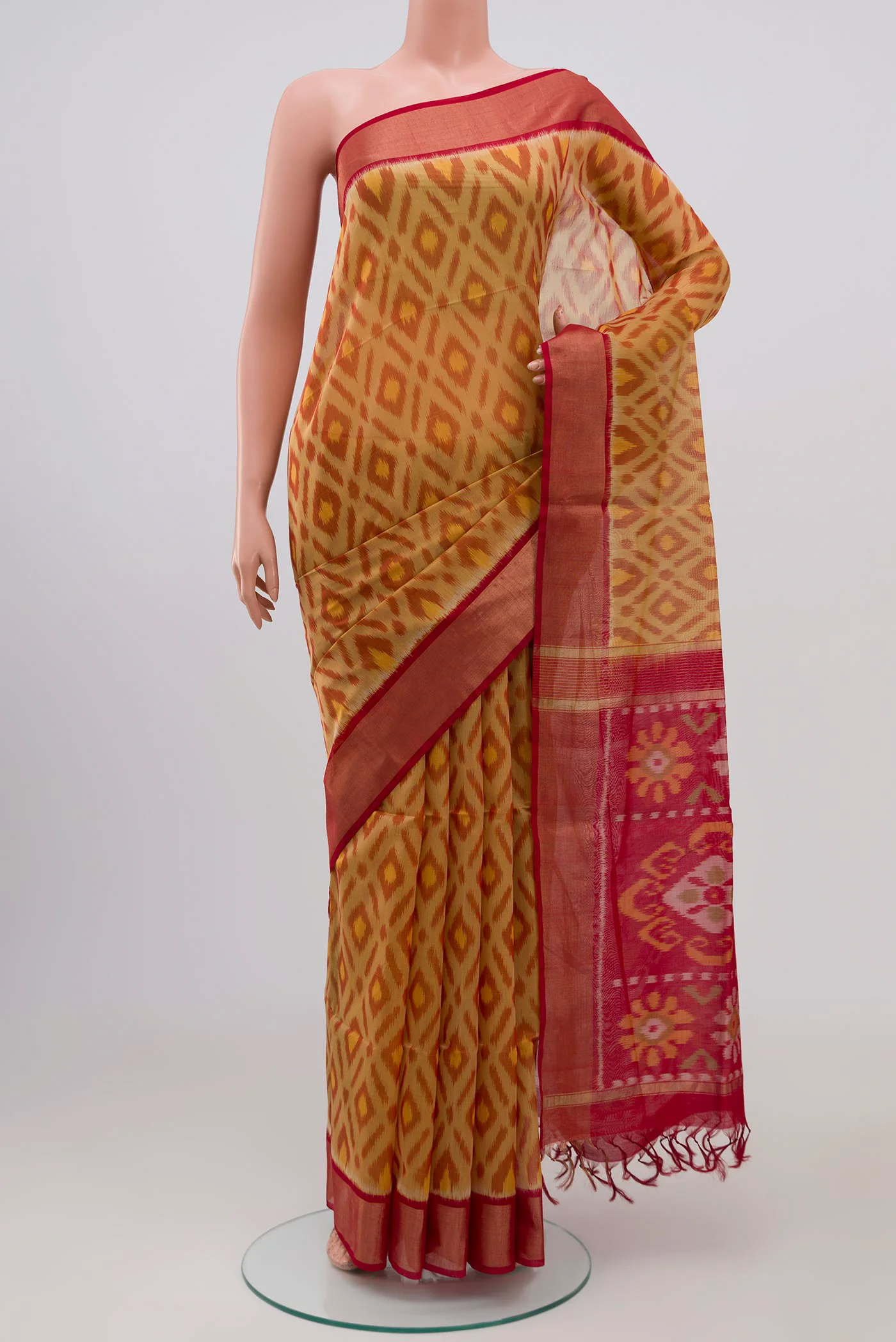 Beige Coimbatore Silk Cotton Saree